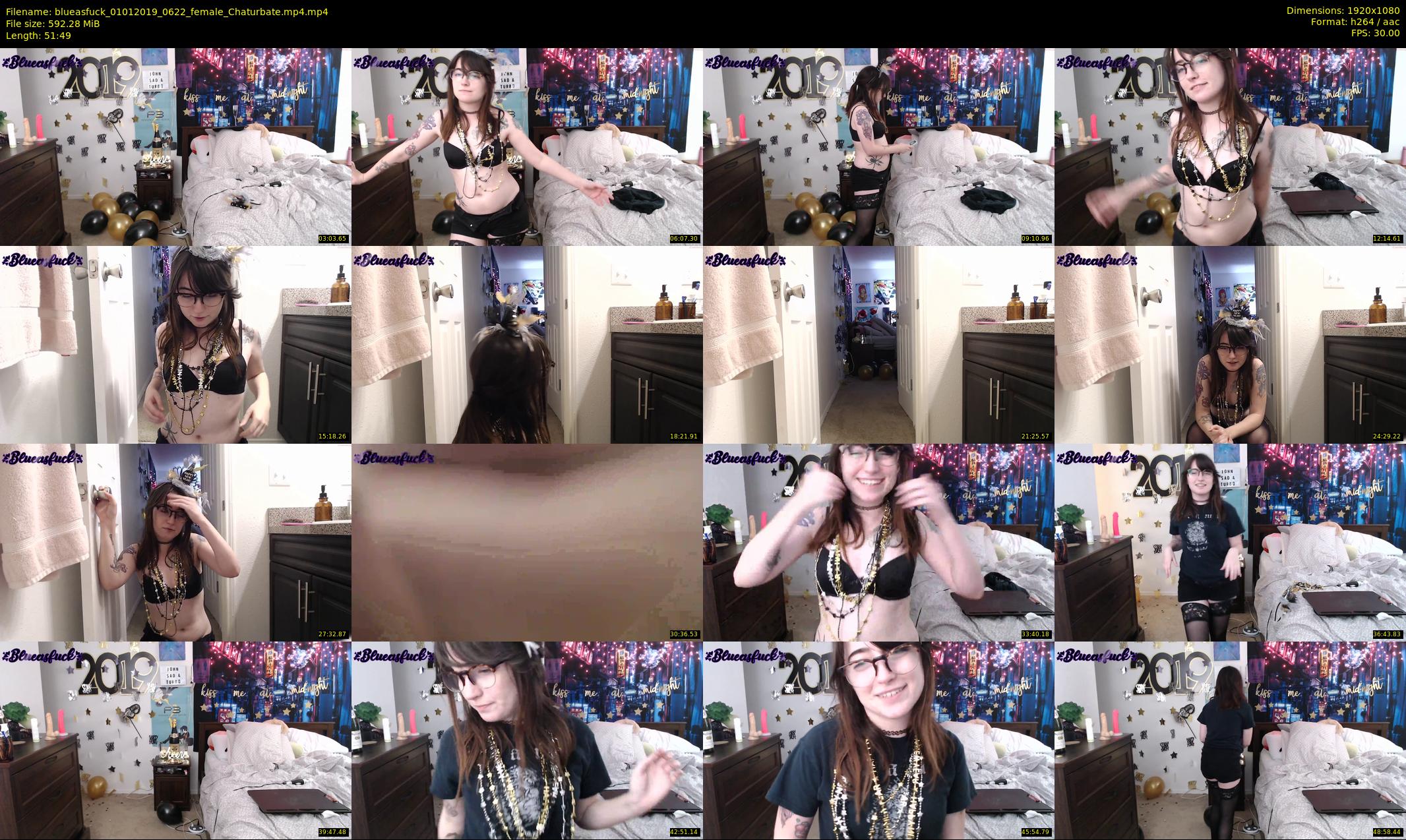 blueasfuck — 52 minute Chaturbate female cam show recording, 1080p, Jan 1, 2019