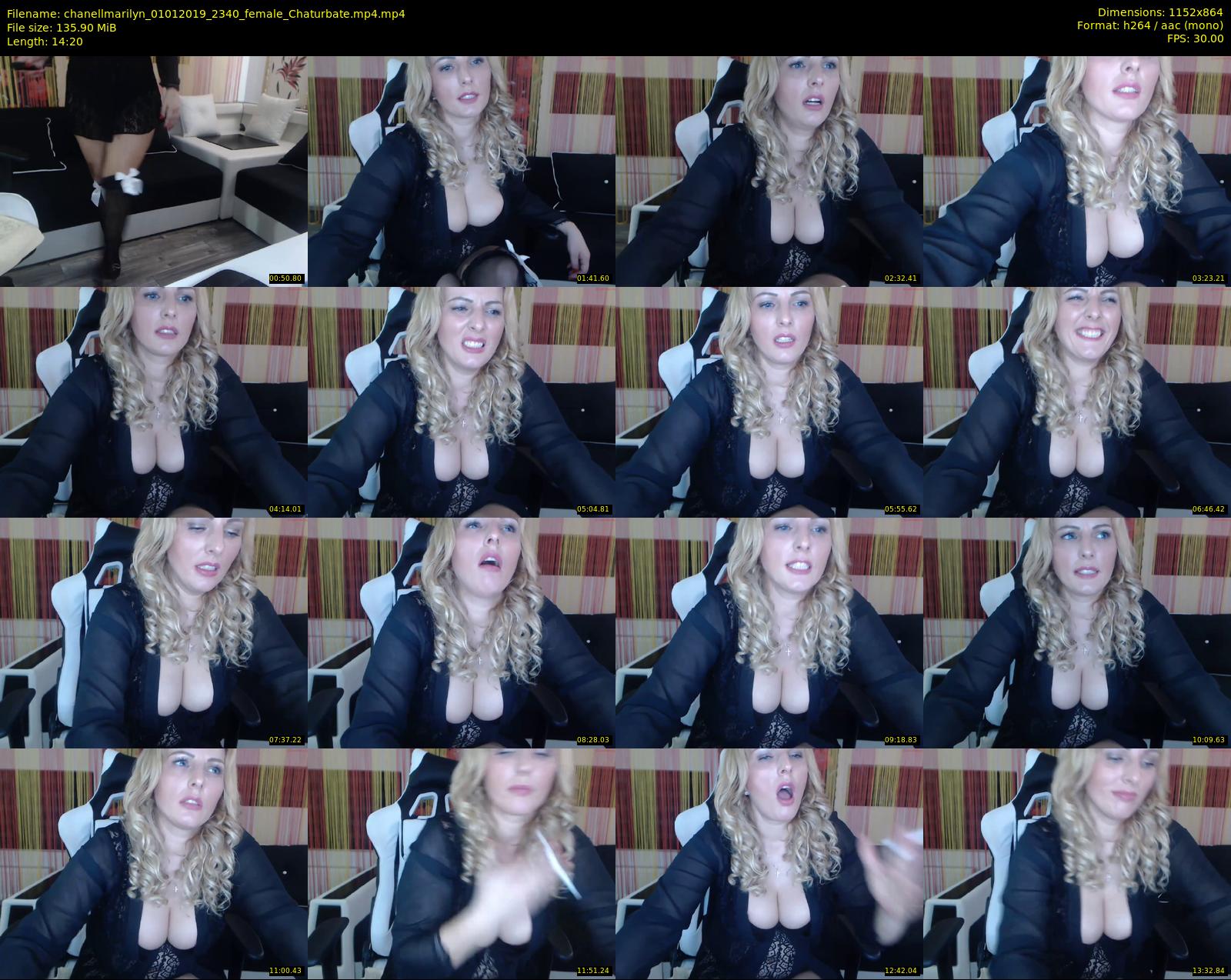chanellmarilyn — 15 minute Chaturbate female cam show recording, 720p, Jan 1, 2019
