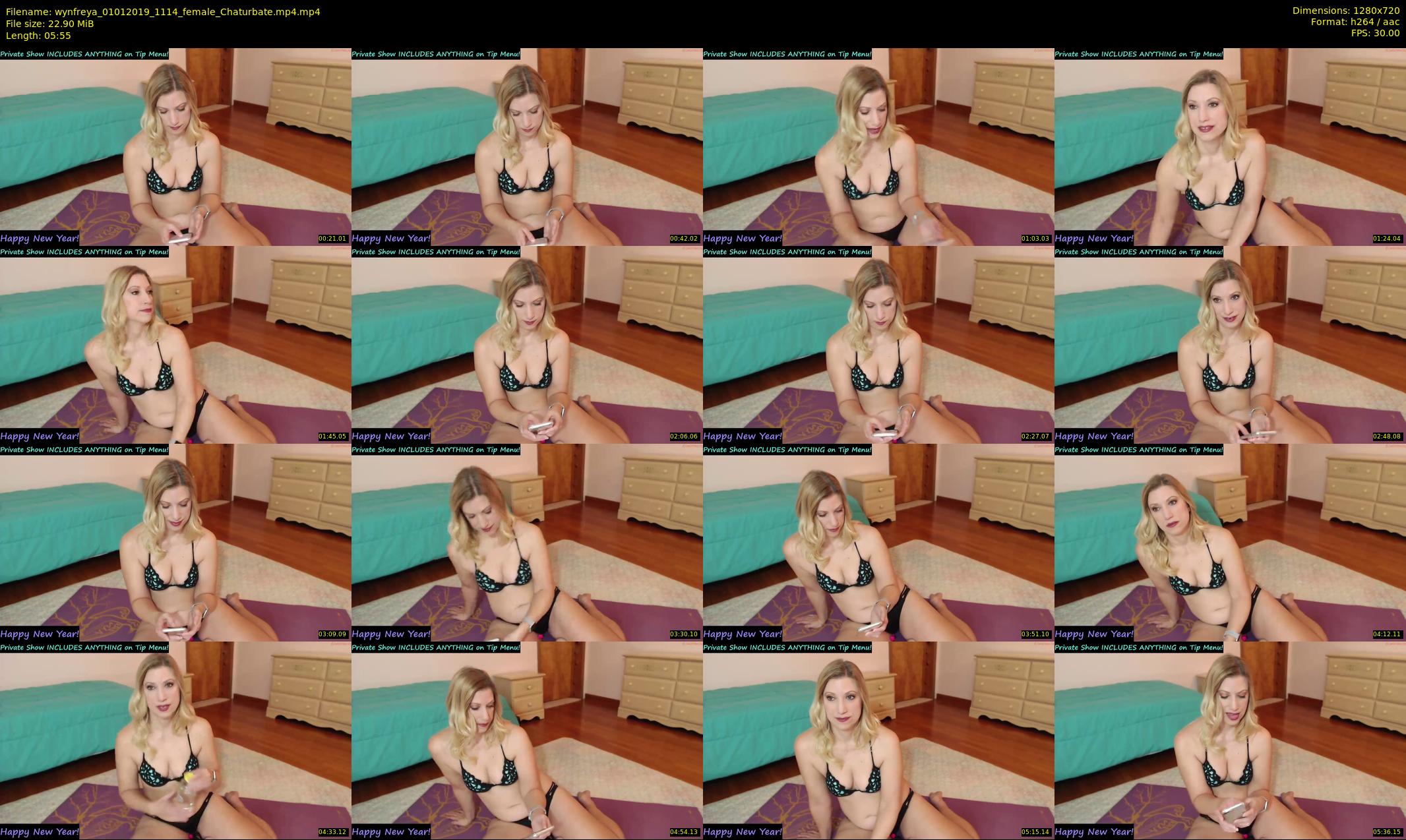 wynfreya — 6 minute Chaturbate female cam show recording, 720p, Jan 1, 2019