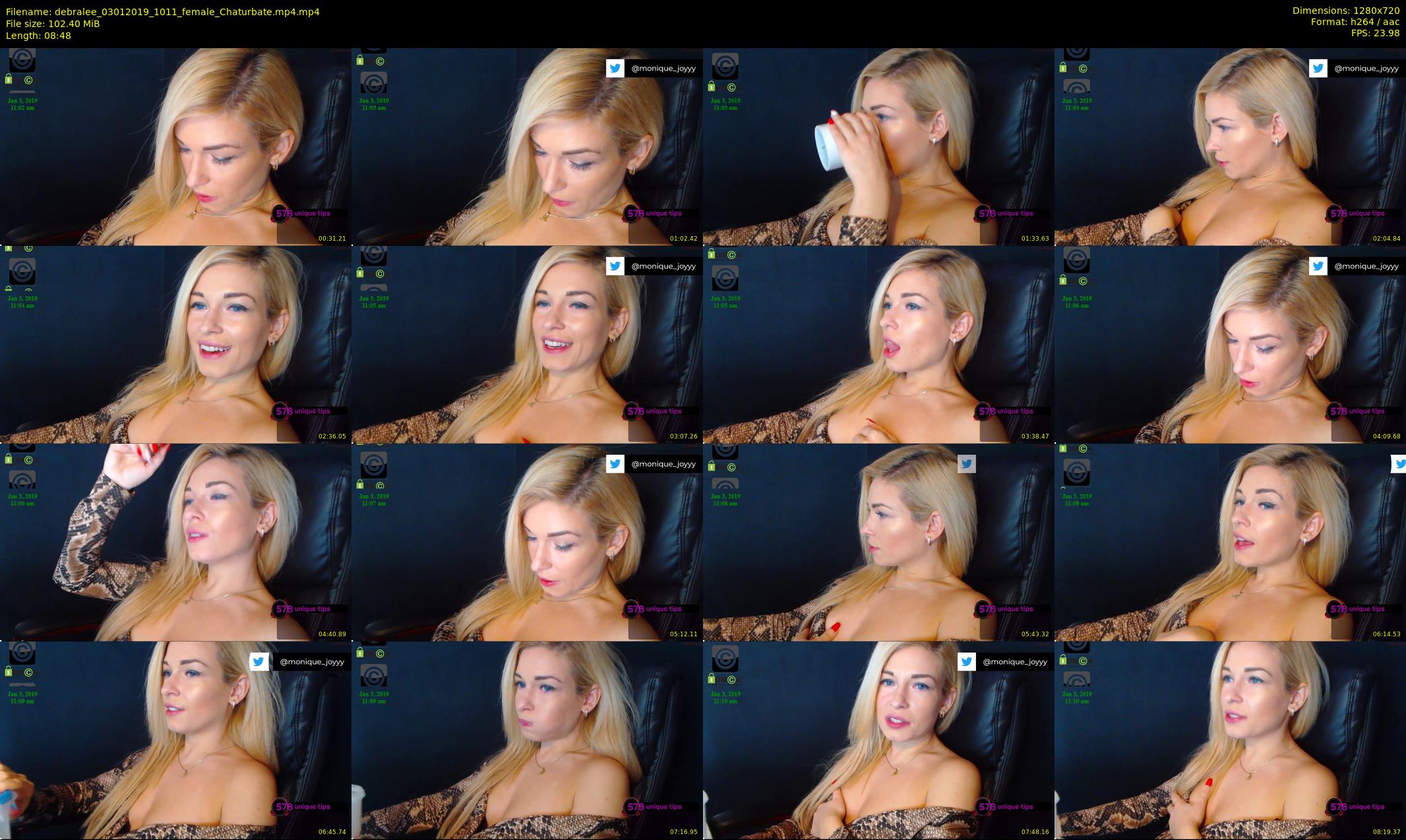 debralee — 9 minute Chaturbate female cam show recording, 720p, Jan 3, 2019