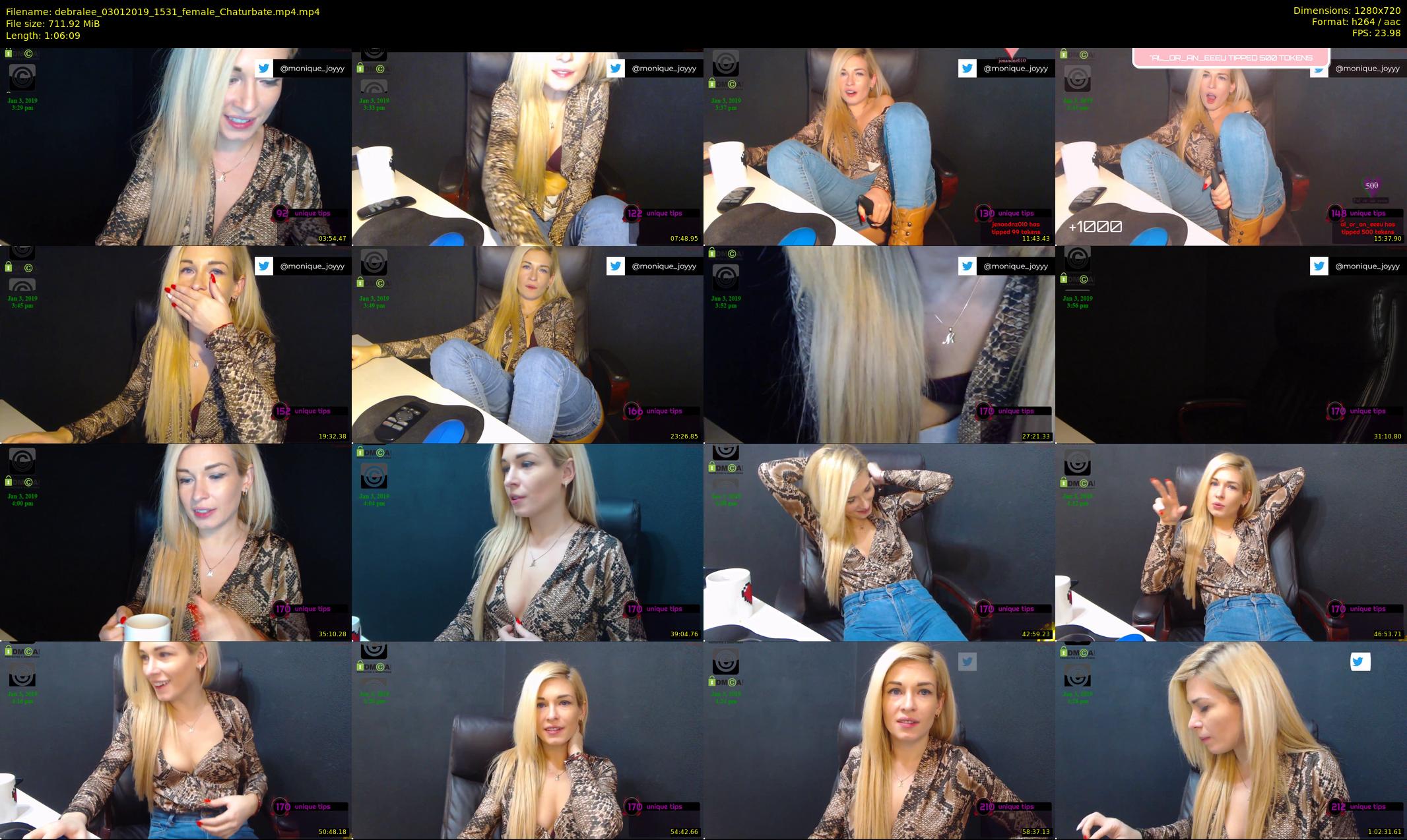 debralee — 67 minute Chaturbate female cam show recording, 720p, Jan 3, 2019
