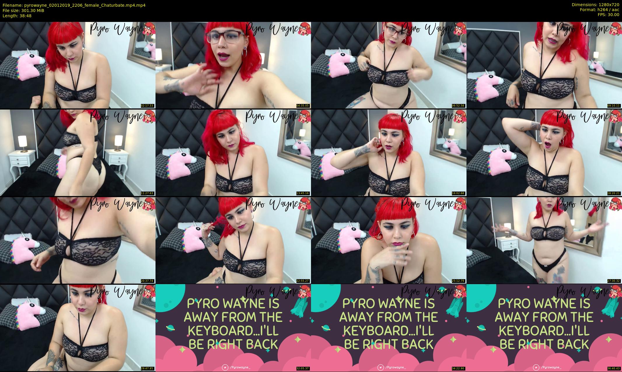 pyrowayne — 39 minute Chaturbate female cam show recording, 720p, Jan 2, 2019