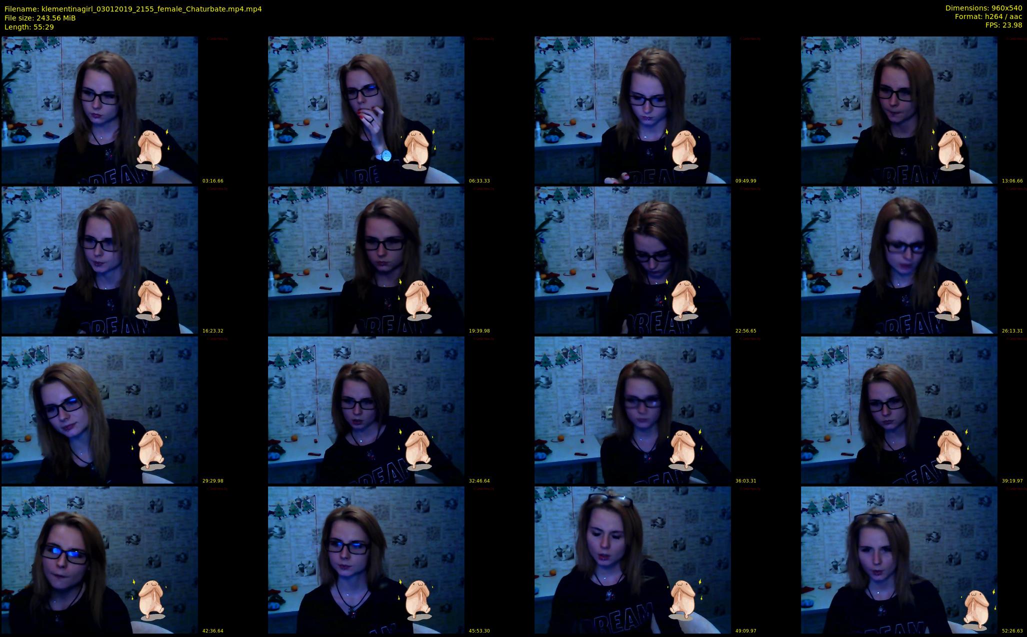 klementinagirl — 56 minute Chaturbate female cam show recording, 480p, Jan 3, 2019