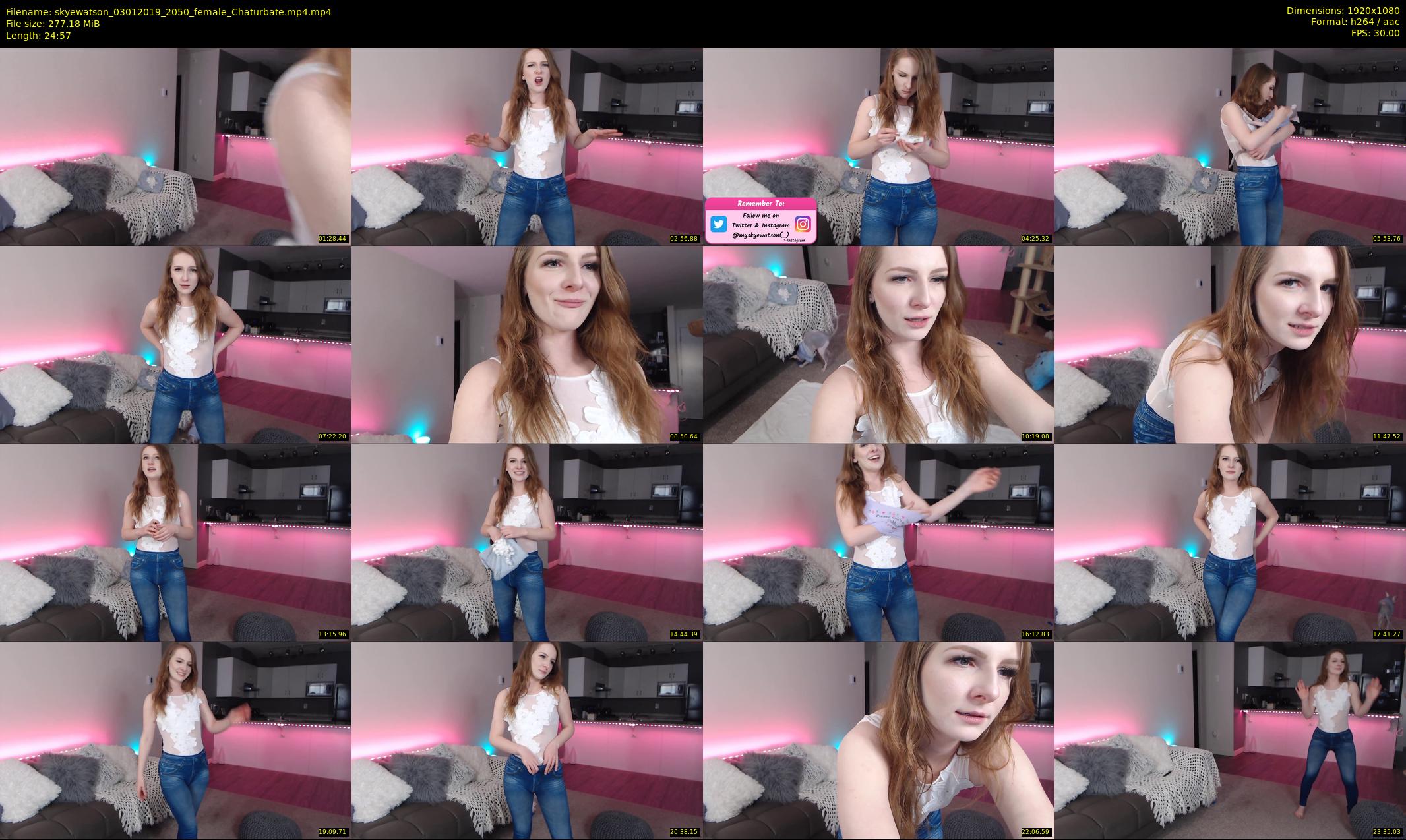 skyewatson — 25 minute Chaturbate female cam show recording, 1080p, Jan 3, 2019