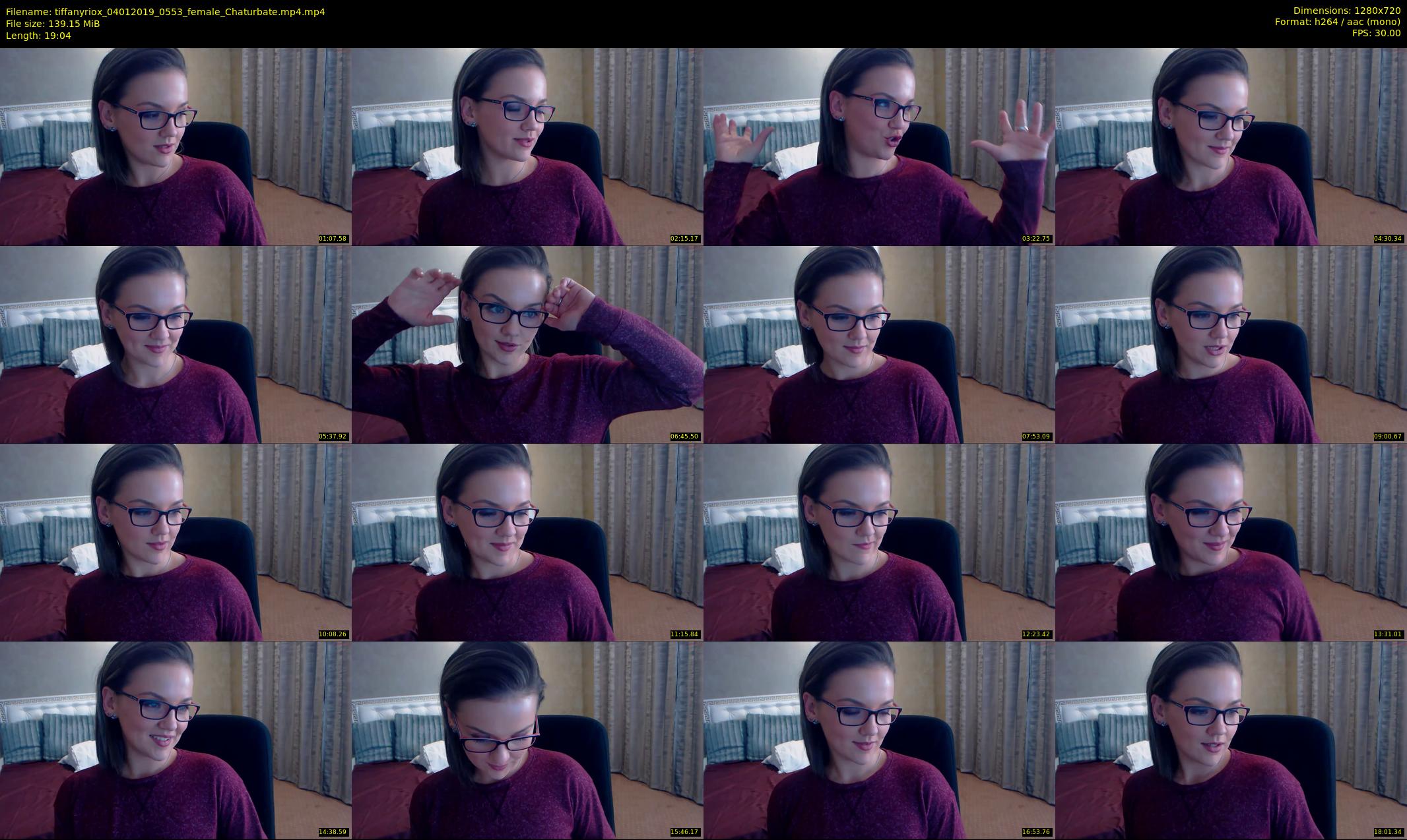 tiffanyriox — 20 minute Chaturbate female cam show recording, 720p, Jan 4, 2019