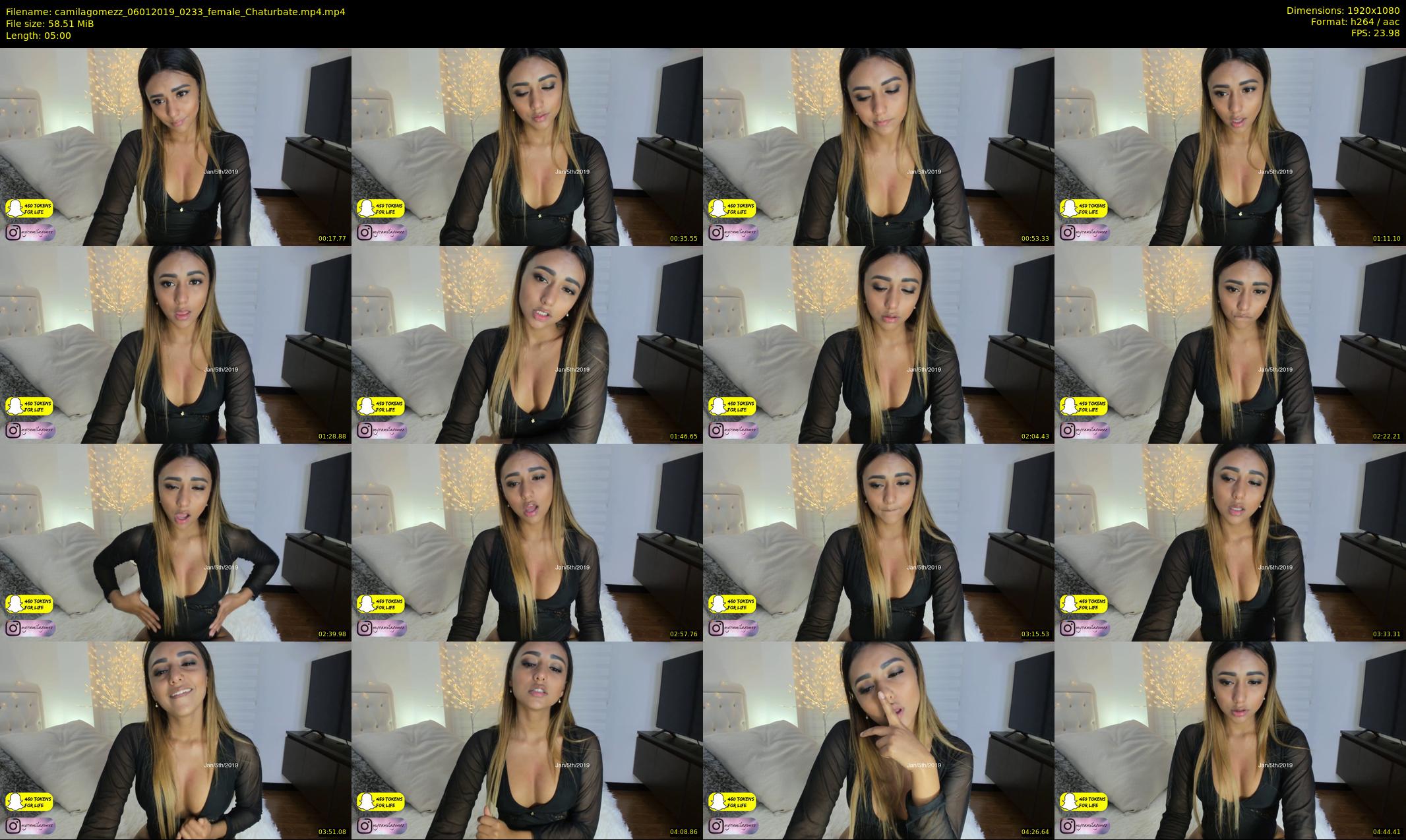 camilagomezz — 5 minute Chaturbate female cam show recording, 1080p, Jan 6, 2019