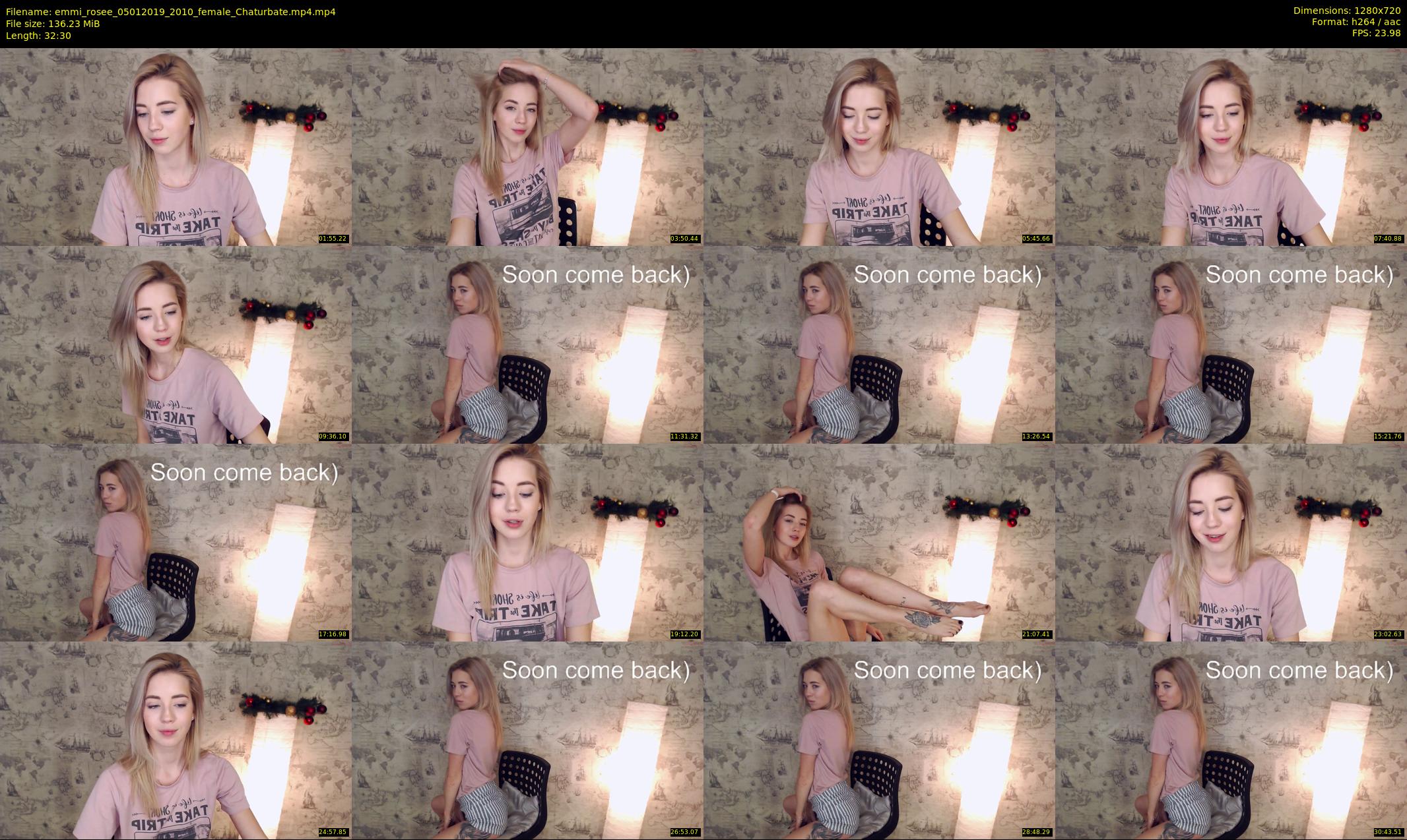 emmi_rosee — 33 minute Chaturbate female cam show recording, 720p, Jan 5, 2019
