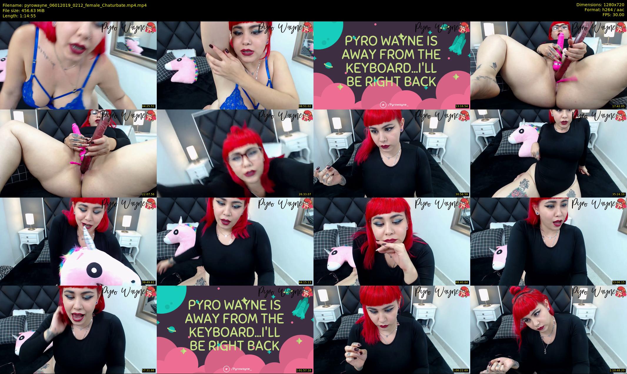 pyrowayne — 75 minute Chaturbate female cam show recording, 720p, Jan 6, 2019