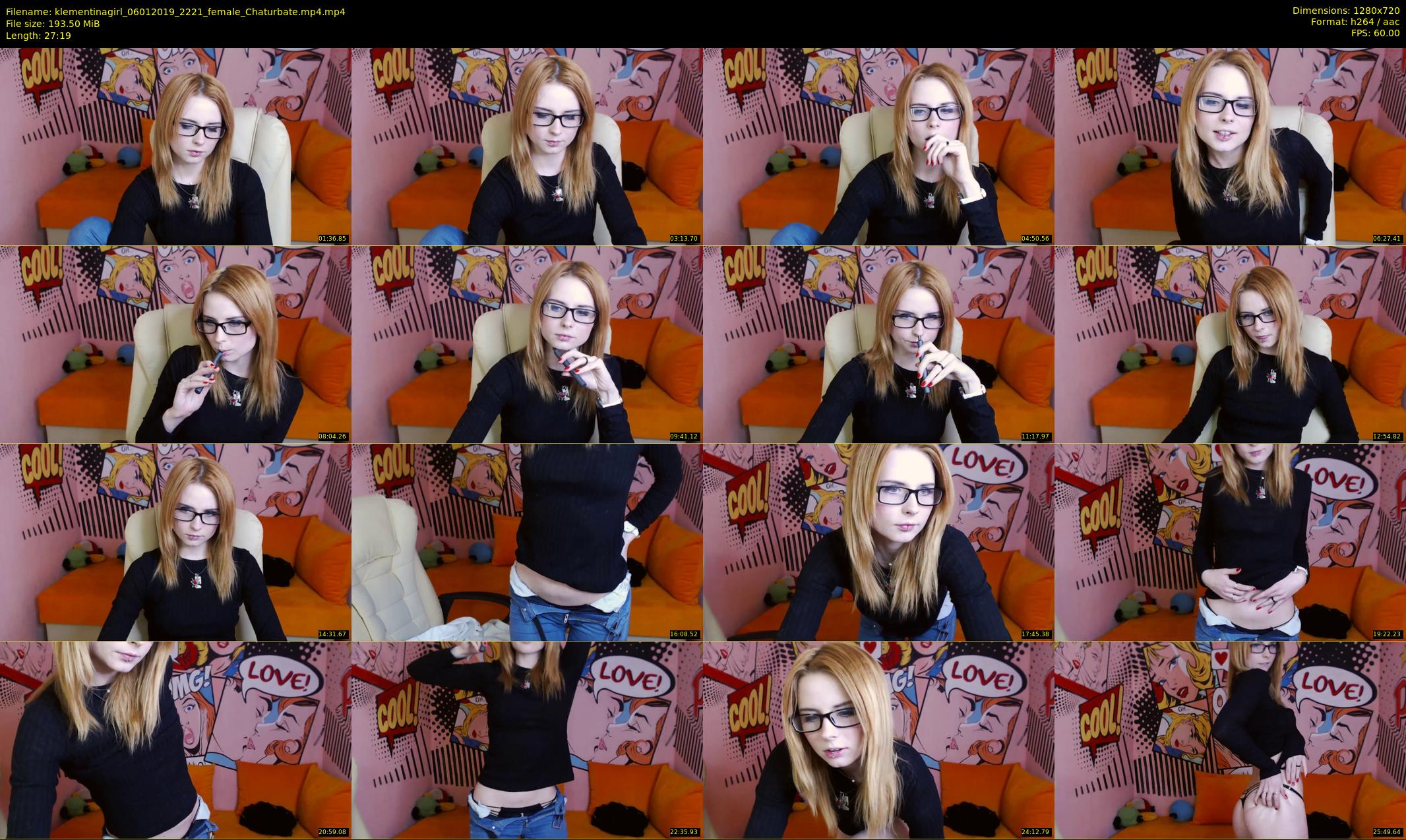 klementinagirl — 28 minute Chaturbate female cam show recording, 720p, Jan 6, 2019