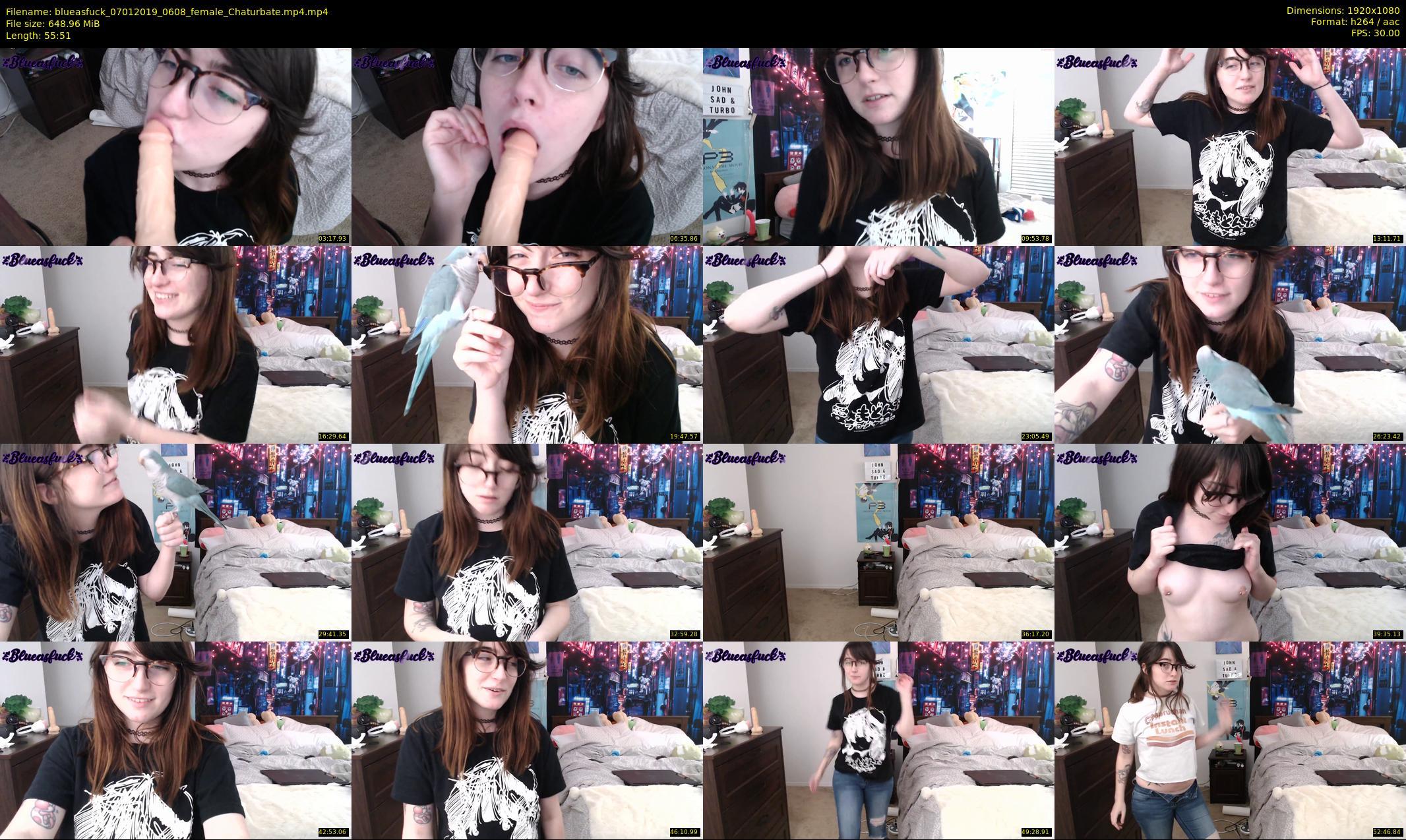 blueasfuck — 56 minute Chaturbate female cam show recording, 1080p, Jan 7, 2019