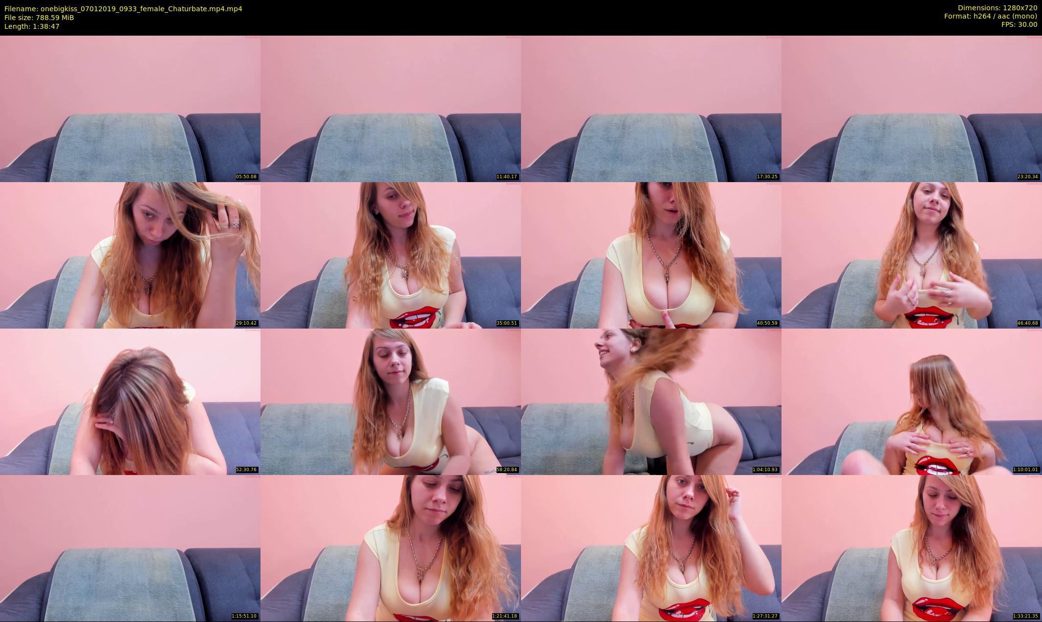 onebigkiss — 99 minute Chaturbate female cam show recording, 720p, Jan 7, 2019