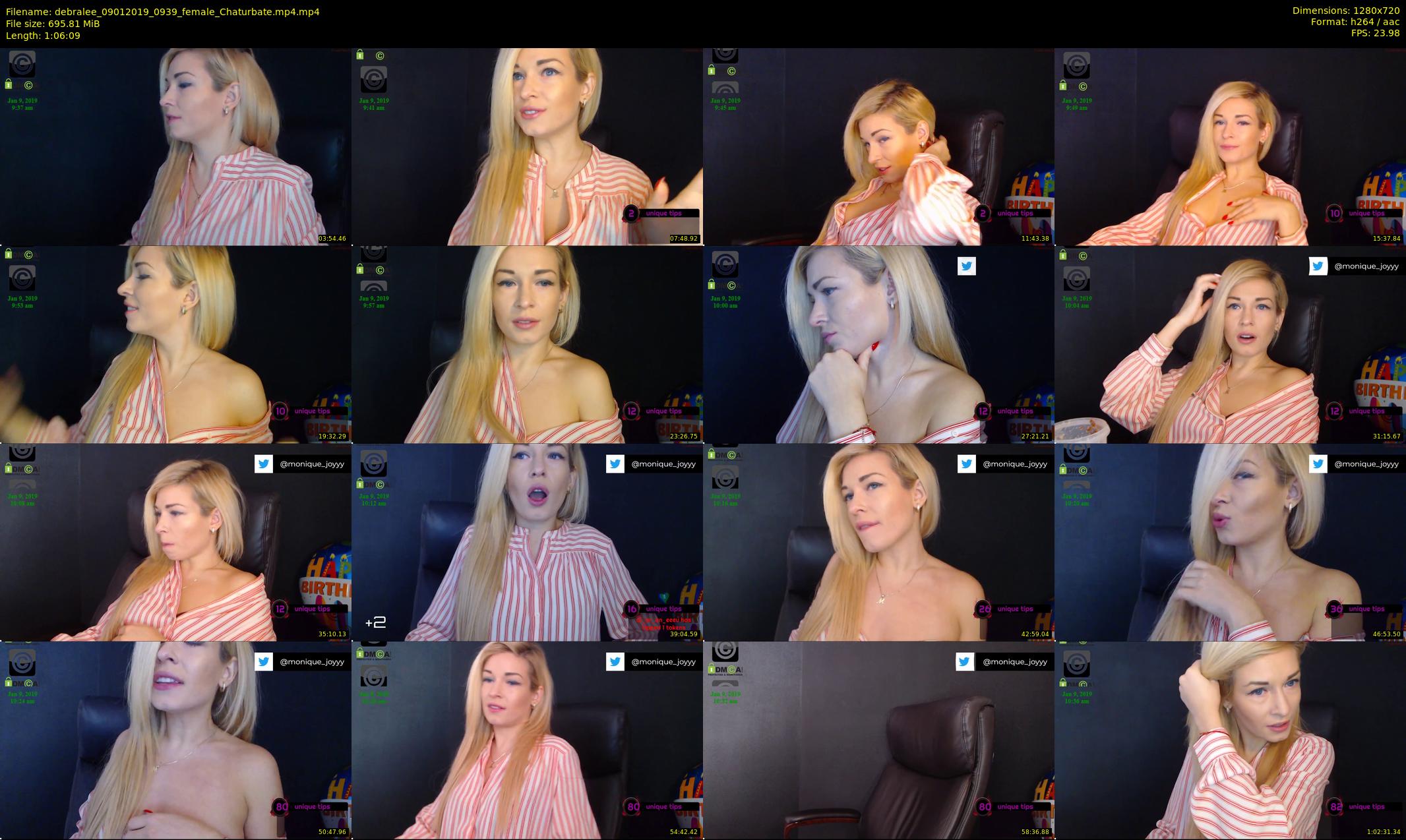 debralee — 67 minute Chaturbate female cam show recording, 720p, Jan 9, 2019