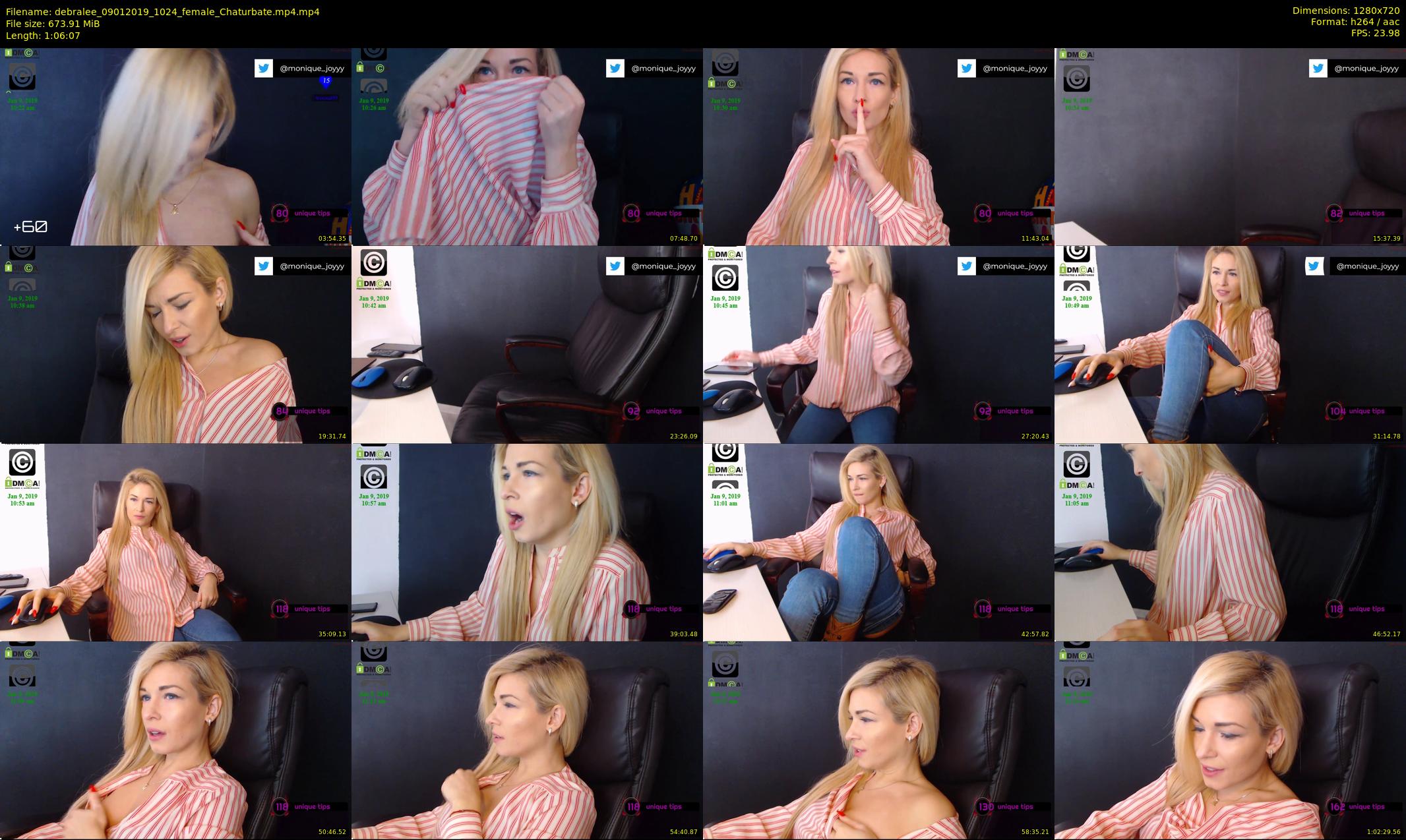 debralee — 67 minute Chaturbate female cam show recording, 720p, Jan 9, 2019