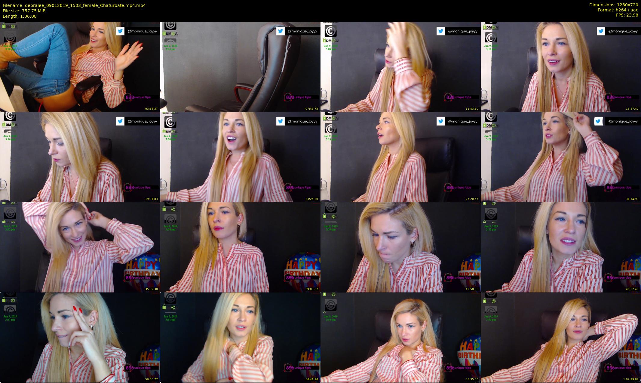 debralee — 67 minute Chaturbate female cam show recording, 720p, Jan 9, 2019