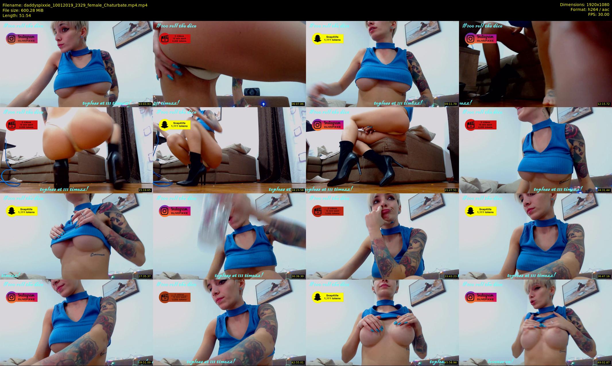 daddyspixxie — 52 minute Chaturbate female cam show recording, 1080p, Jan 10, 2019
