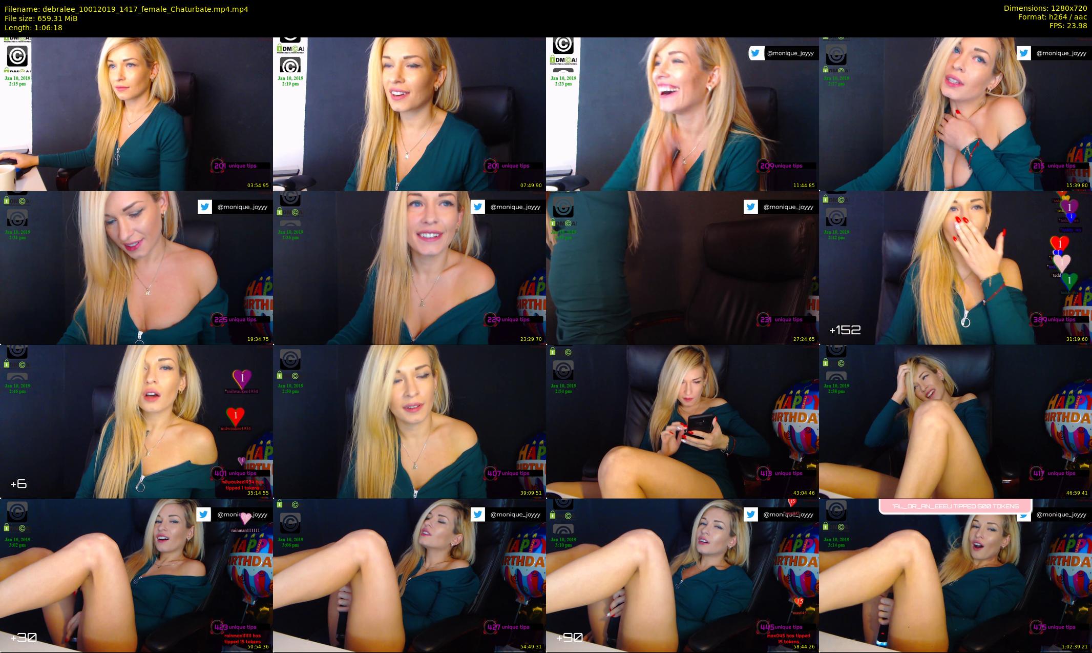 debralee — 67 minute Chaturbate female cam show recording, 720p, Jan 10, 2019