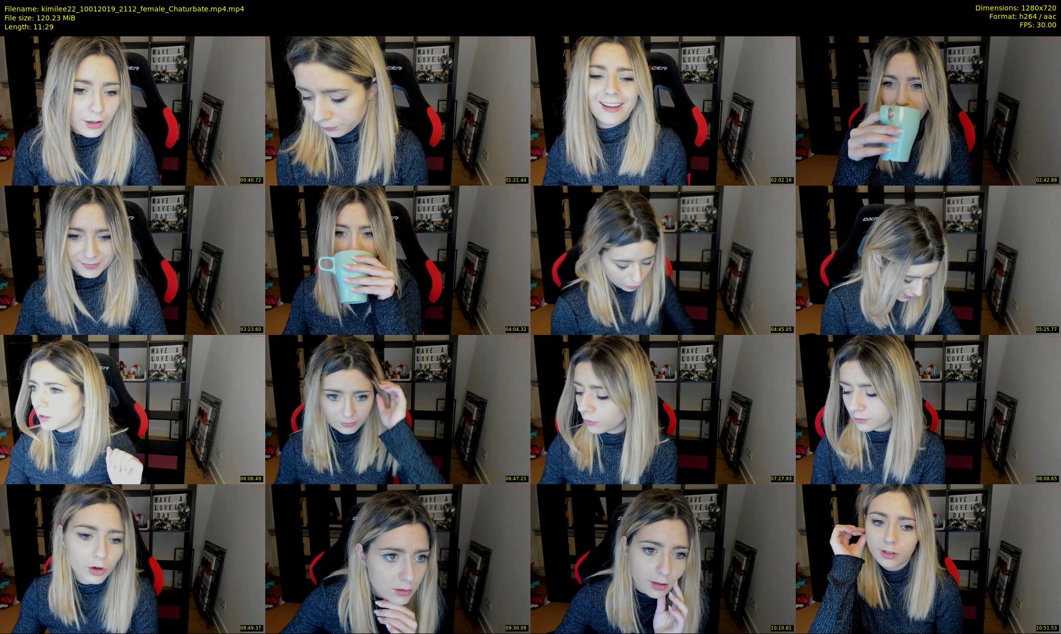 kimilee22 — 12 minute Chaturbate female cam show recording, 720p, Jan 10, 2019