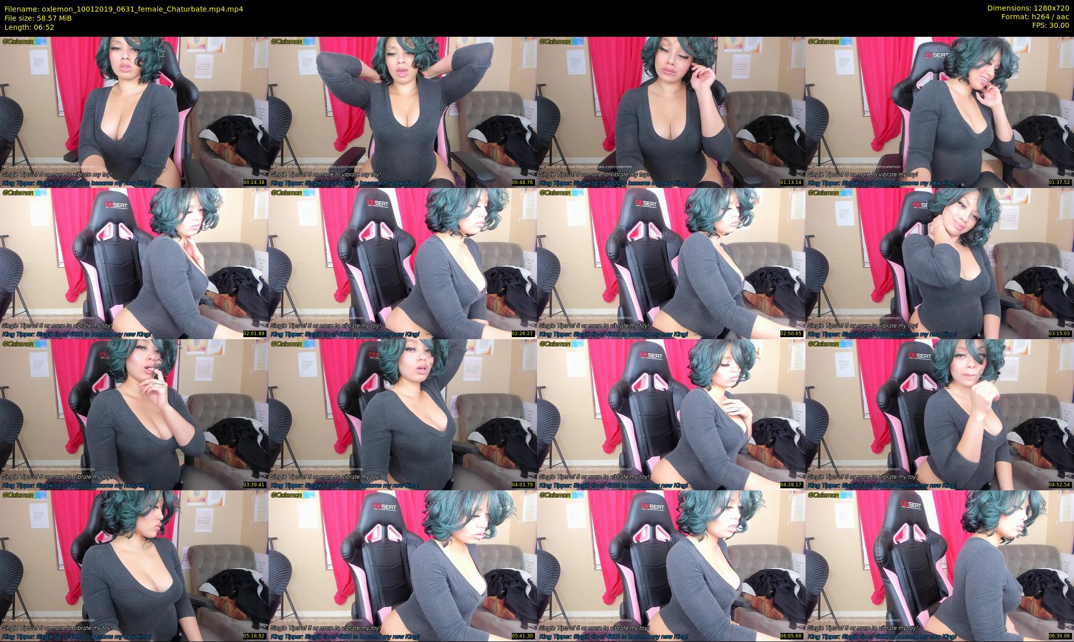 oxlemon — 7 minute Chaturbate female cam show recording, 720p, Jan 10, 2019