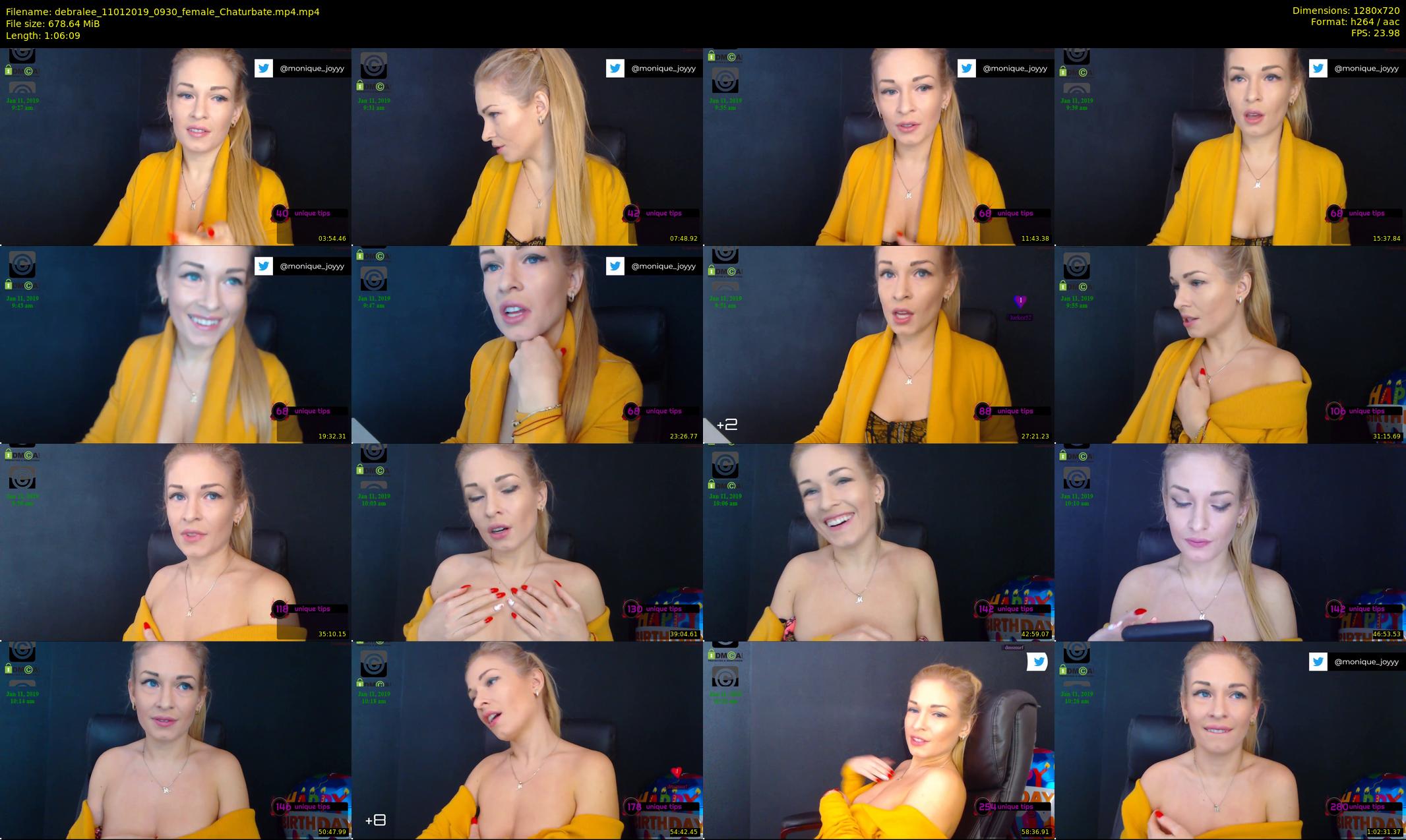 debralee — 67 minute Chaturbate female cam show recording, 720p, Jan 11, 2019