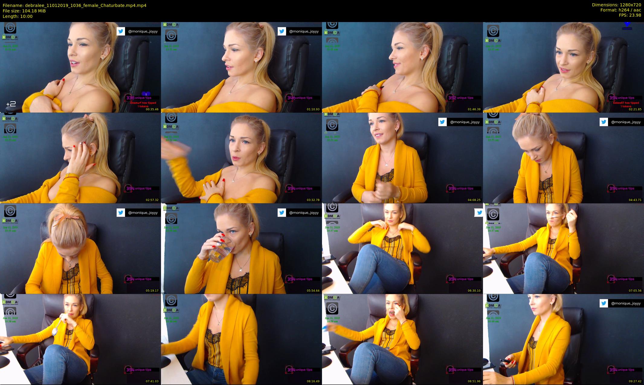 debralee — 10 minute Chaturbate female cam show recording, 720p, Jan 11, 2019