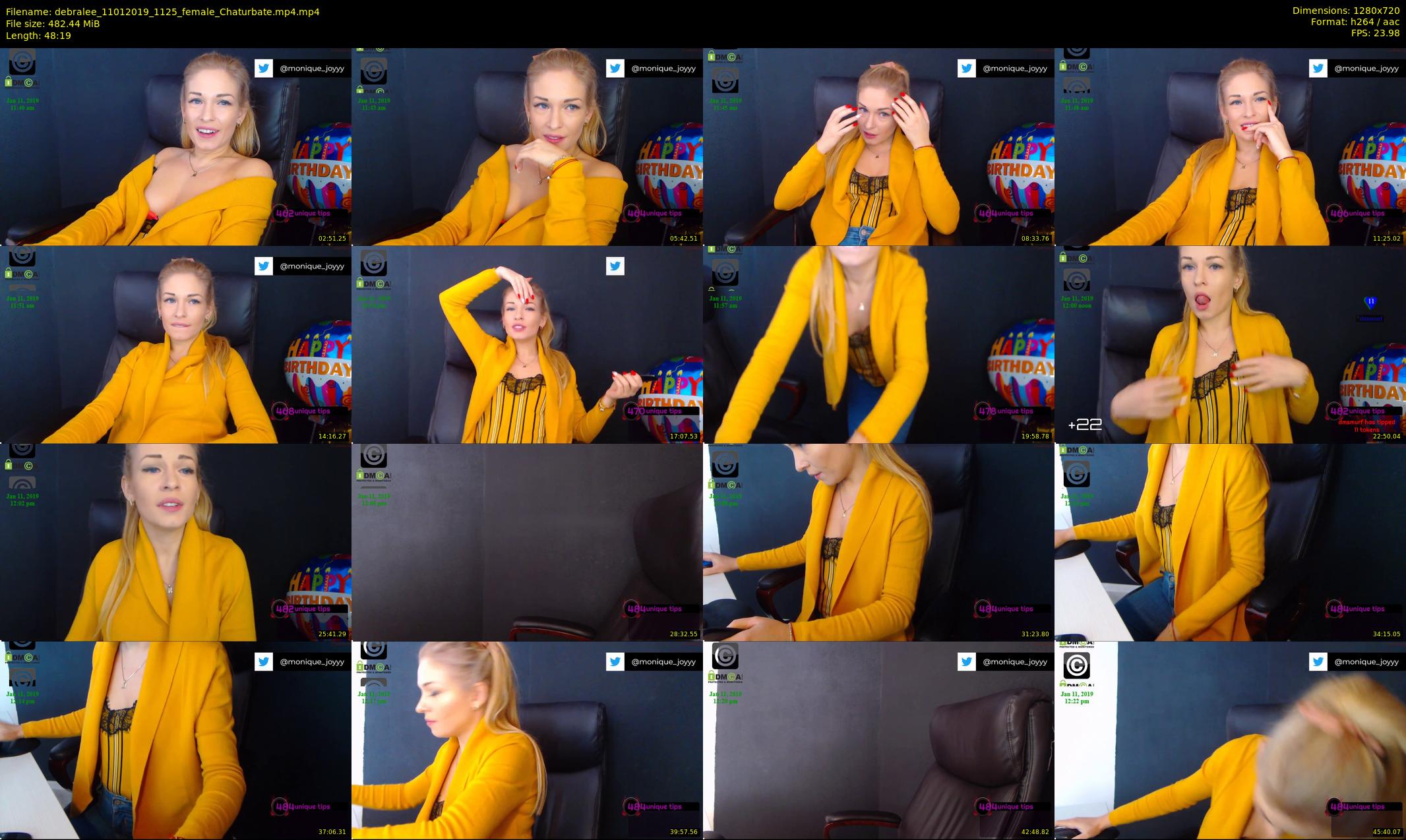 debralee — 49 minute Chaturbate female cam show recording, 720p, Jan 11, 2019