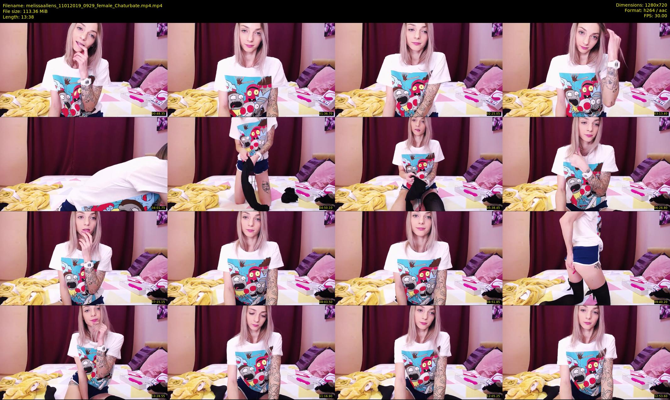 melissaallens — 14 minute Chaturbate female cam show recording, 720p, Jan 11, 2019