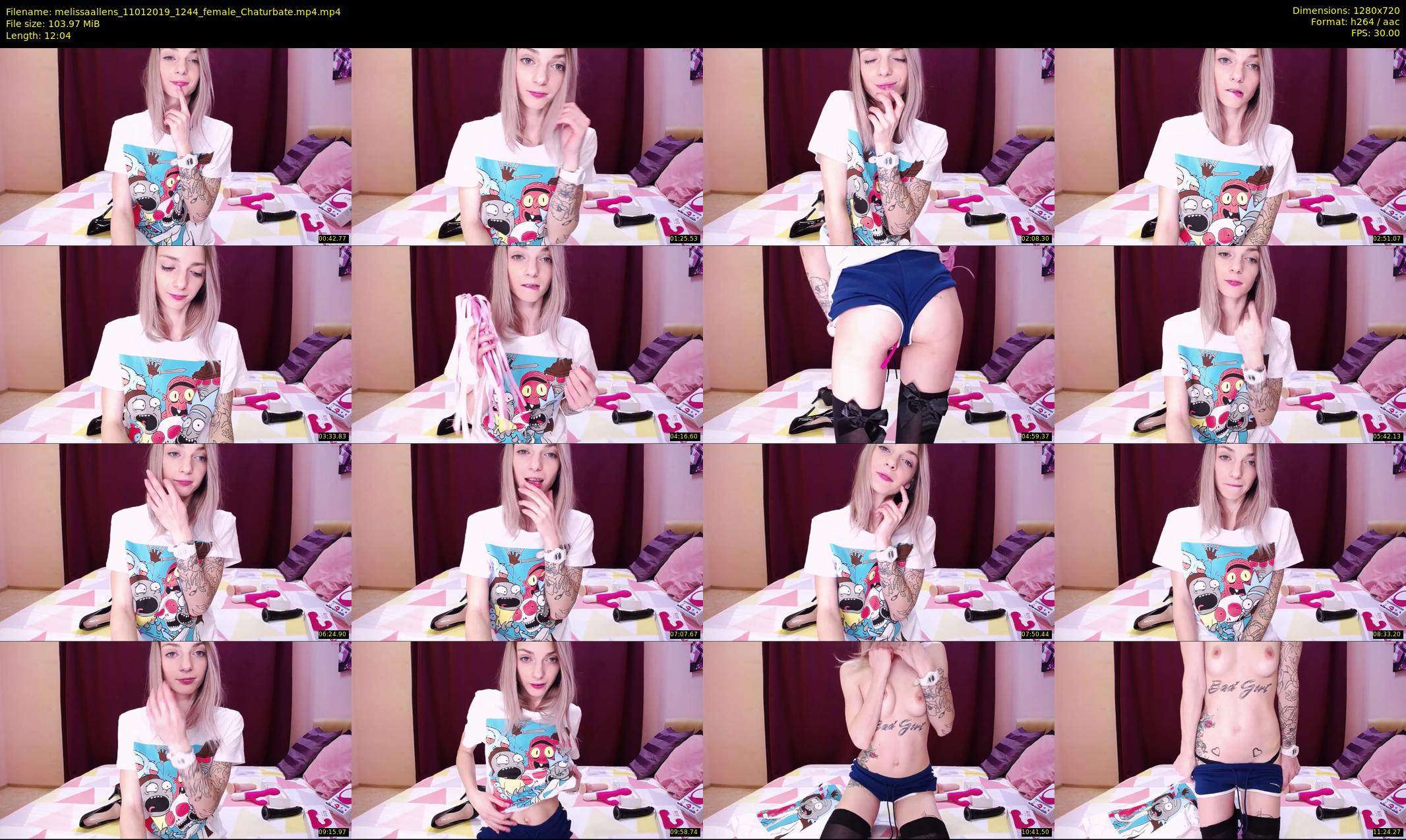 melissaallens — 13 minute Chaturbate female cam show recording, 720p, Jan 11, 2019