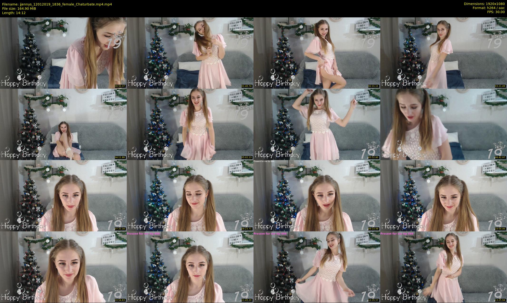 jjennys — 15 minute Chaturbate female cam show recording, 1080p, Jan 12, 2019