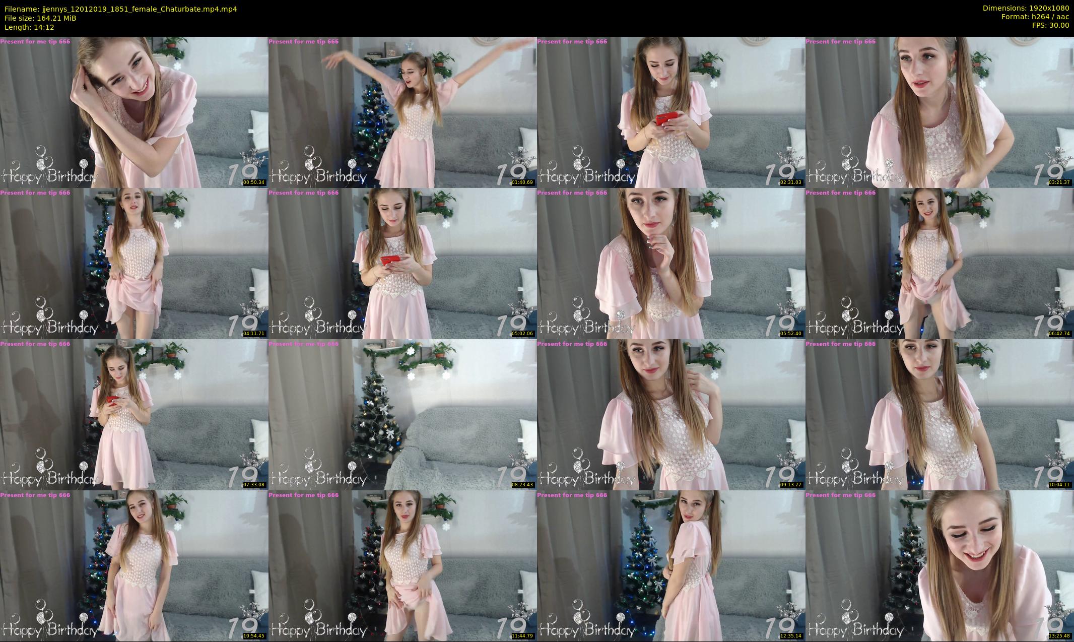 jjennys — 15 minute Chaturbate female cam show recording, 1080p, Jan 12, 2019