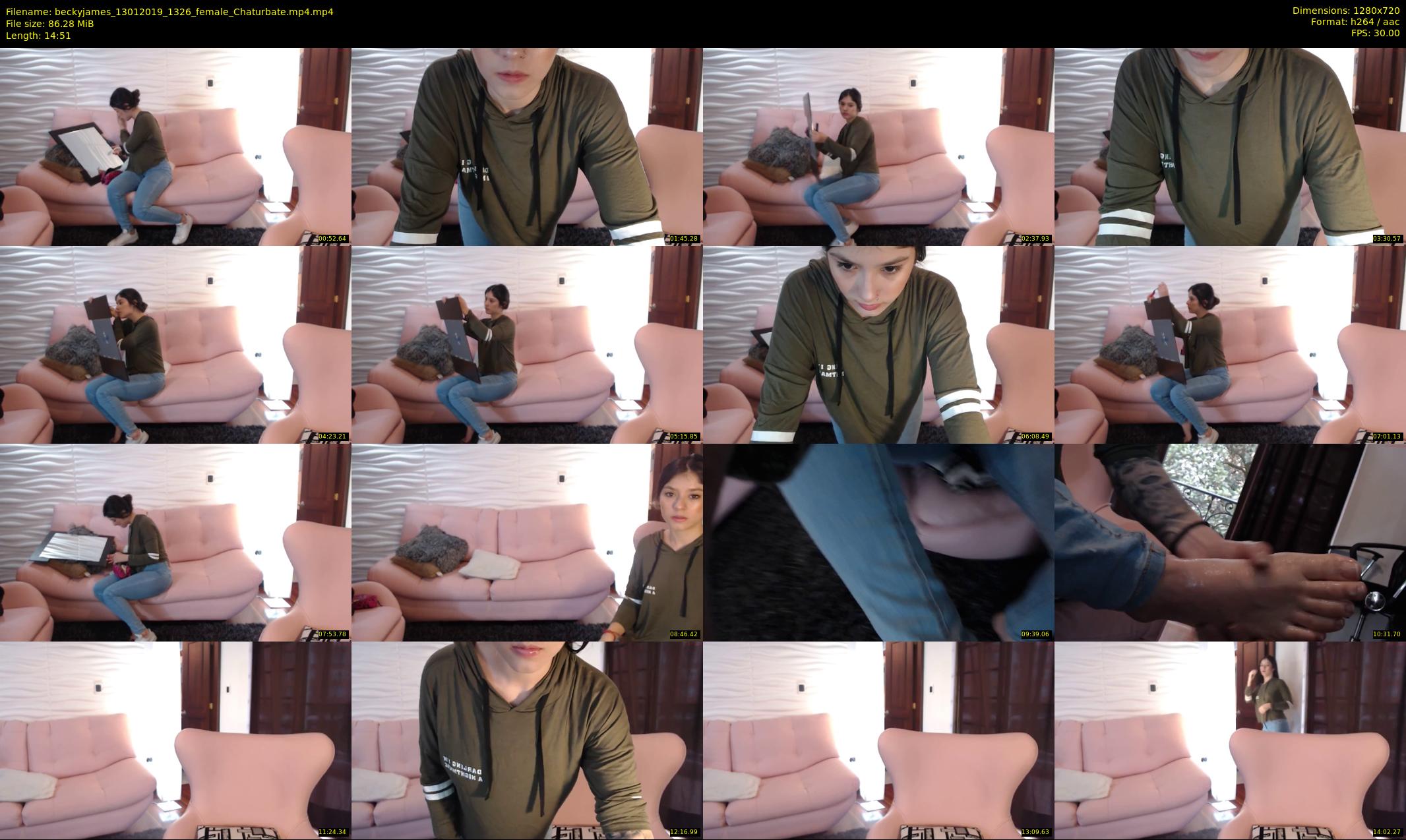beckyjames — 15 minute Chaturbate female cam show recording, 720p, Jan 13, 2019
