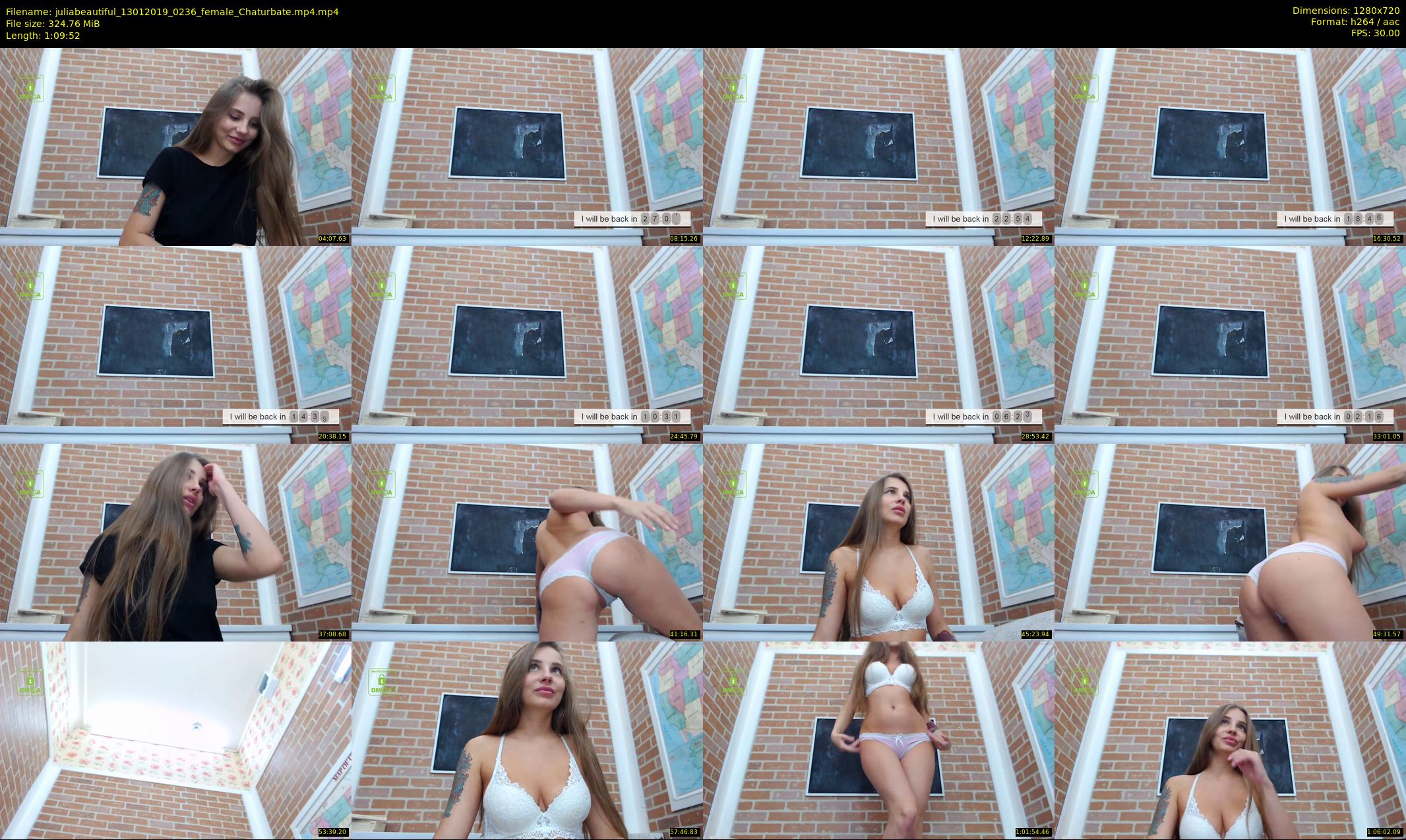 juliabeautiful — 70 minute Chaturbate female cam show recording, 720p, Jan 13, 2019
