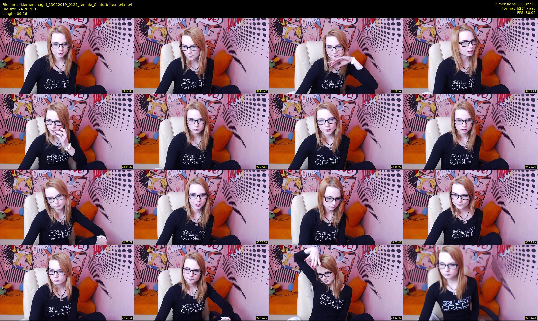 klementinagirl — 10 minute Chaturbate female cam show recording, 720p, Jan 13, 2019