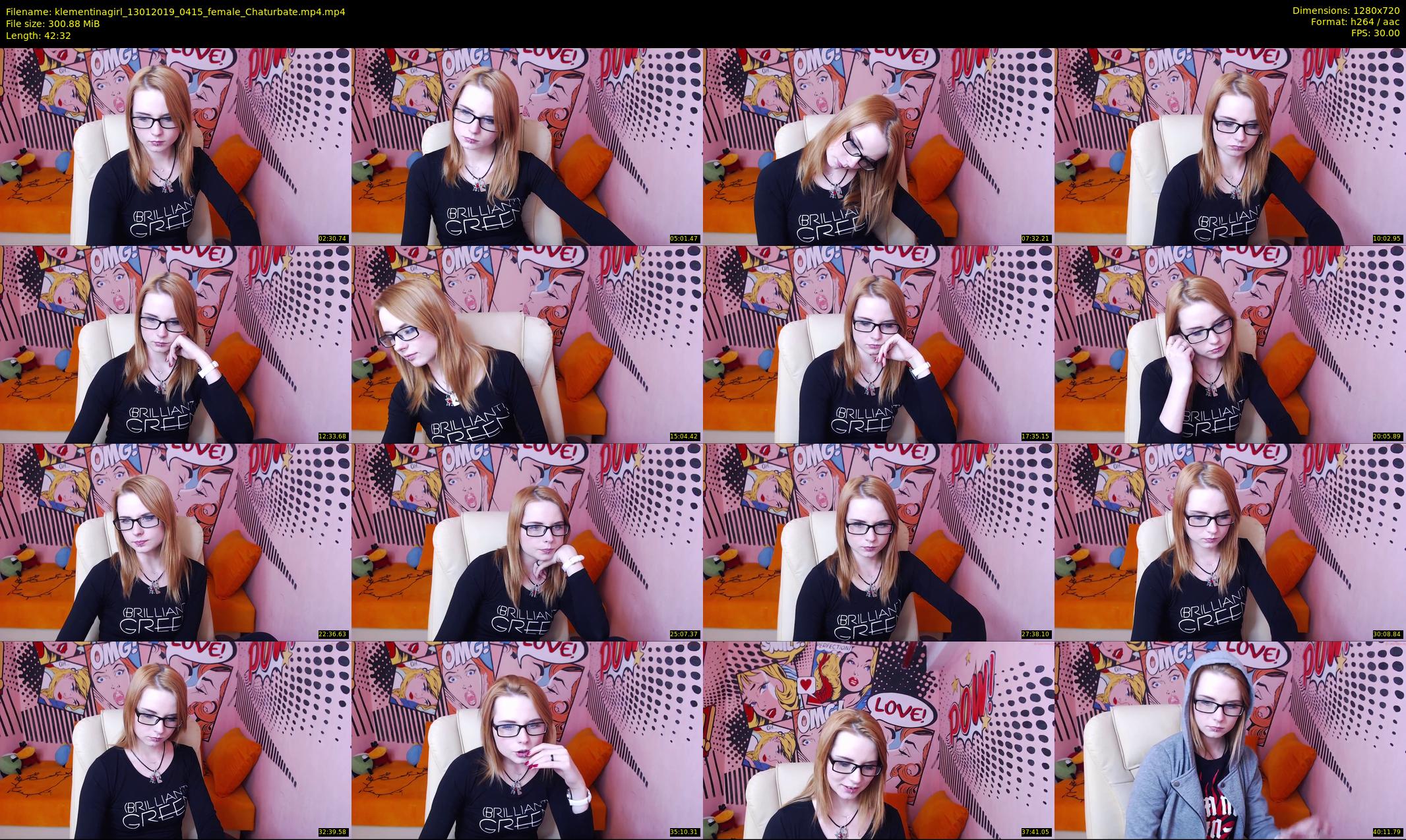 klementinagirl — 43 minute Chaturbate female cam show recording, 720p, Jan 13, 2019