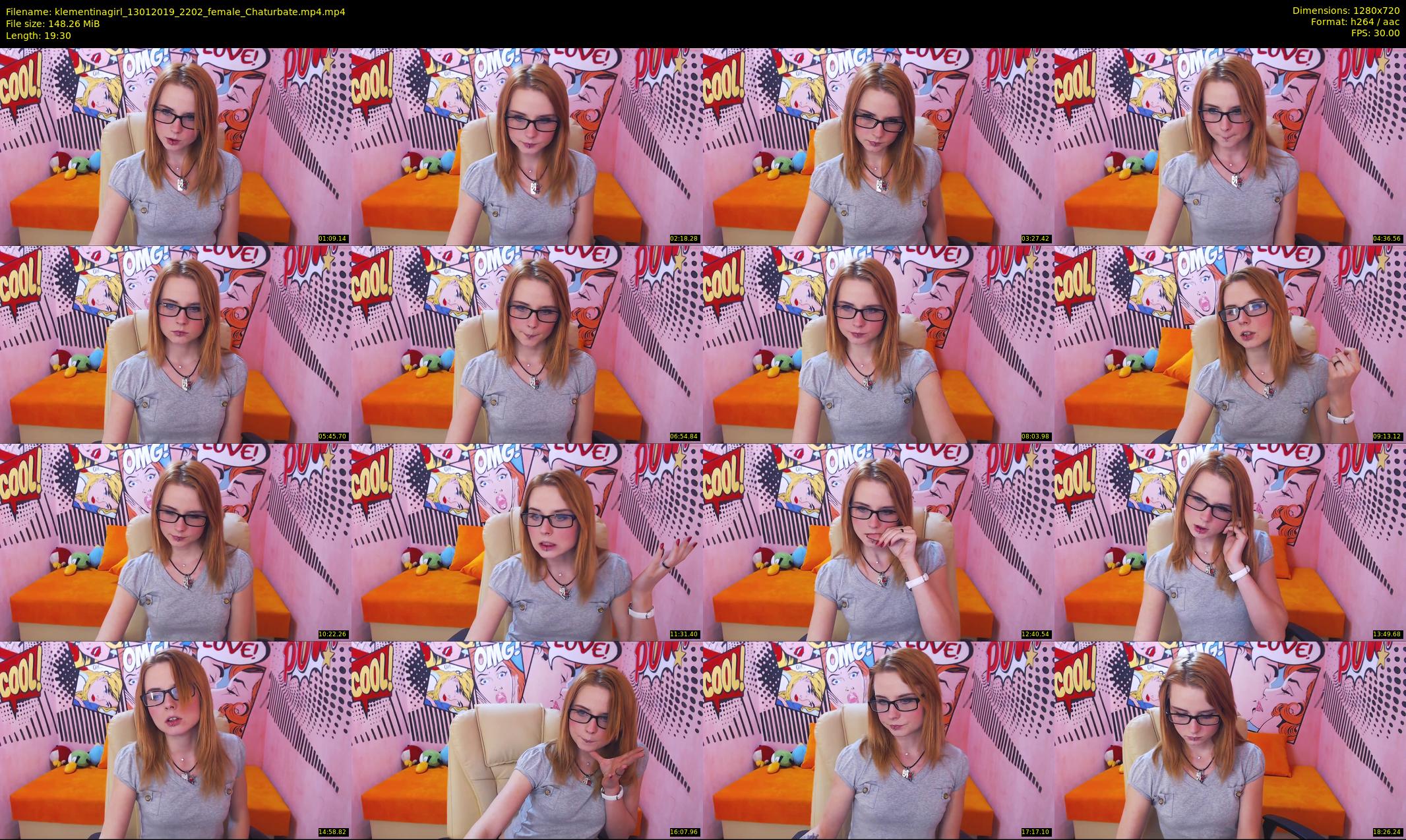 klementinagirl — 20 minute Chaturbate female cam show recording, 720p, Jan 13, 2019