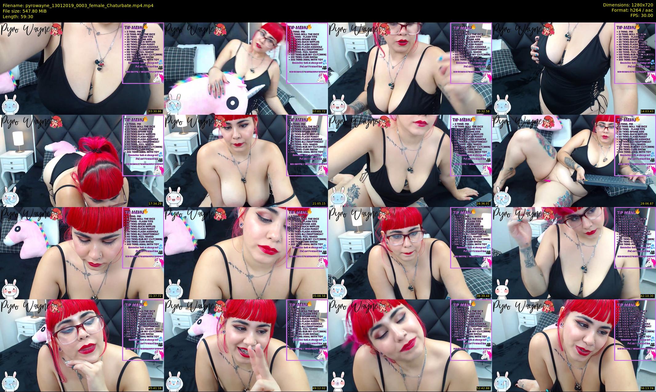 pyrowayne — 60 minute Chaturbate female cam show recording, 720p, Jan 13, 2019
