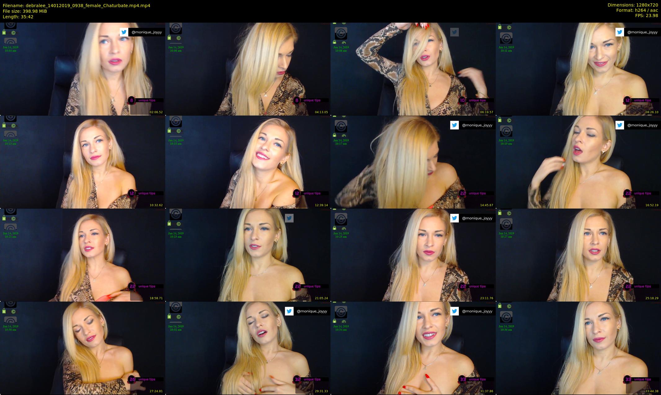 debralee — 36 minute Chaturbate female cam show recording, 720p, Jan 14, 2019