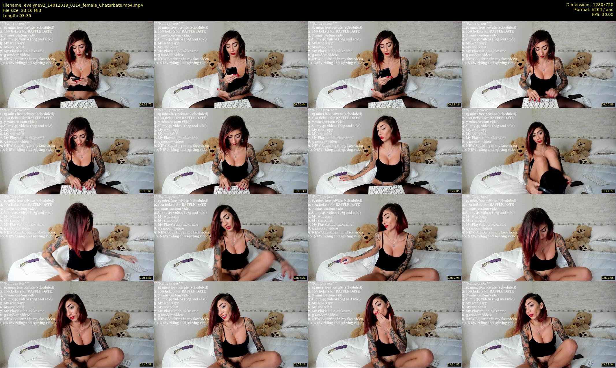 evelyne92 — 4 minute Chaturbate female cam show recording, 720p, Jan 14, 2019