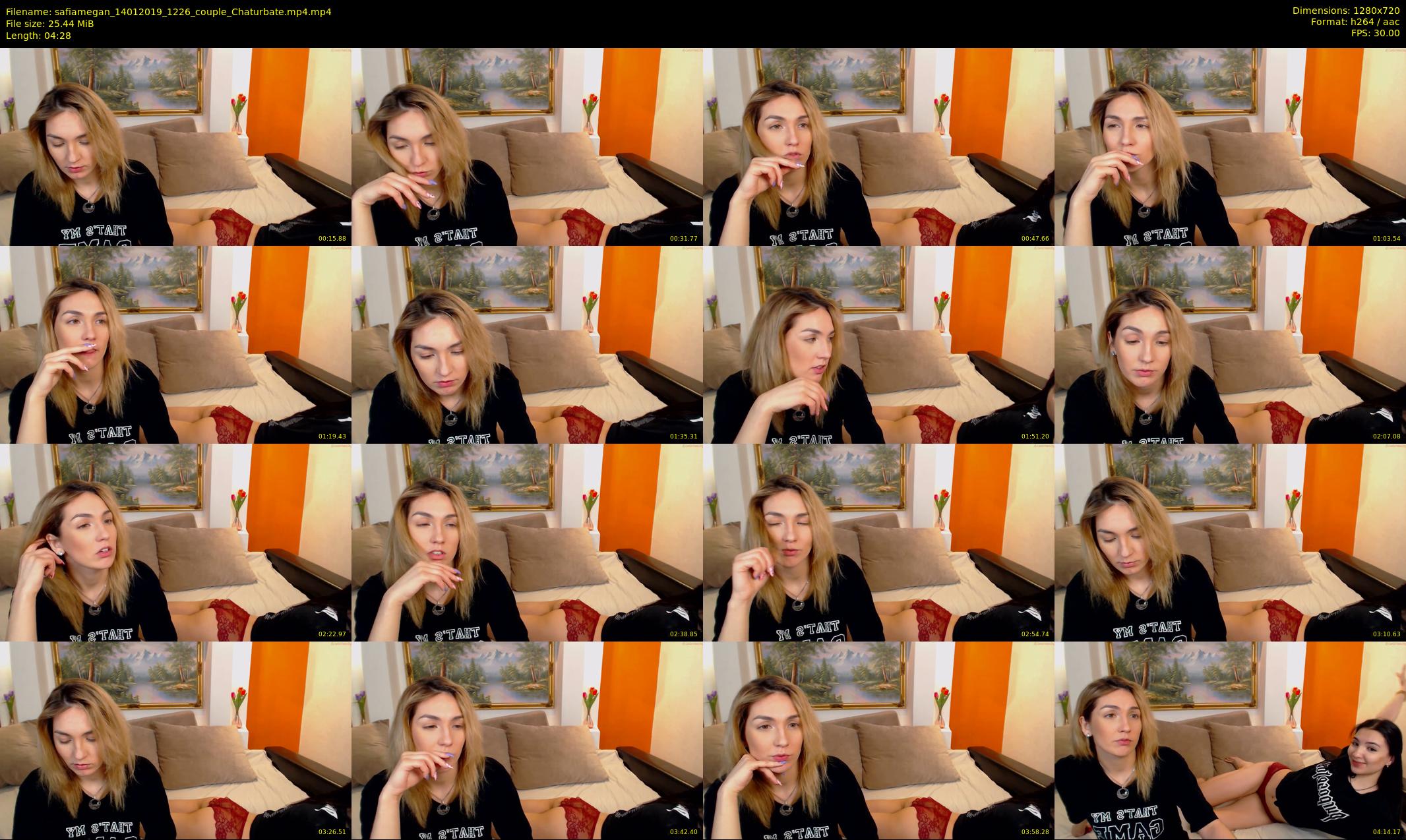 safiamegan — 5 minute Chaturbate couple cam show recording, 720p, Jan 14, 2019