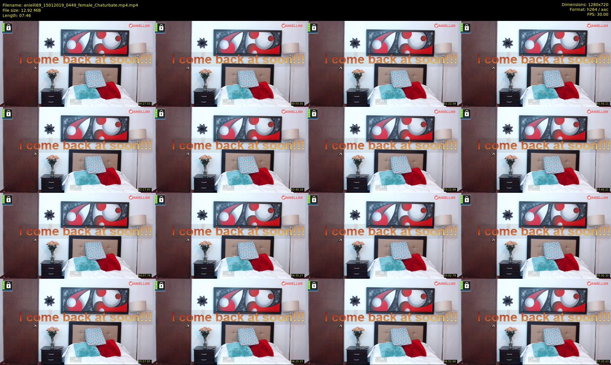 anielli69 — 8 minute Chaturbate female cam show recording, 720p, Jan 15, 2019