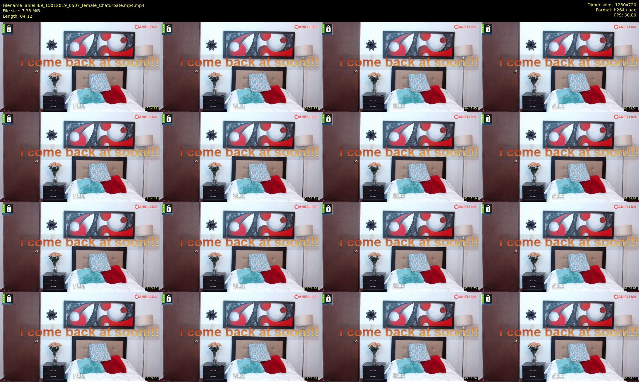anielli69 — 5 minute Chaturbate female cam show recording, 720p, Jan 15, 2019
