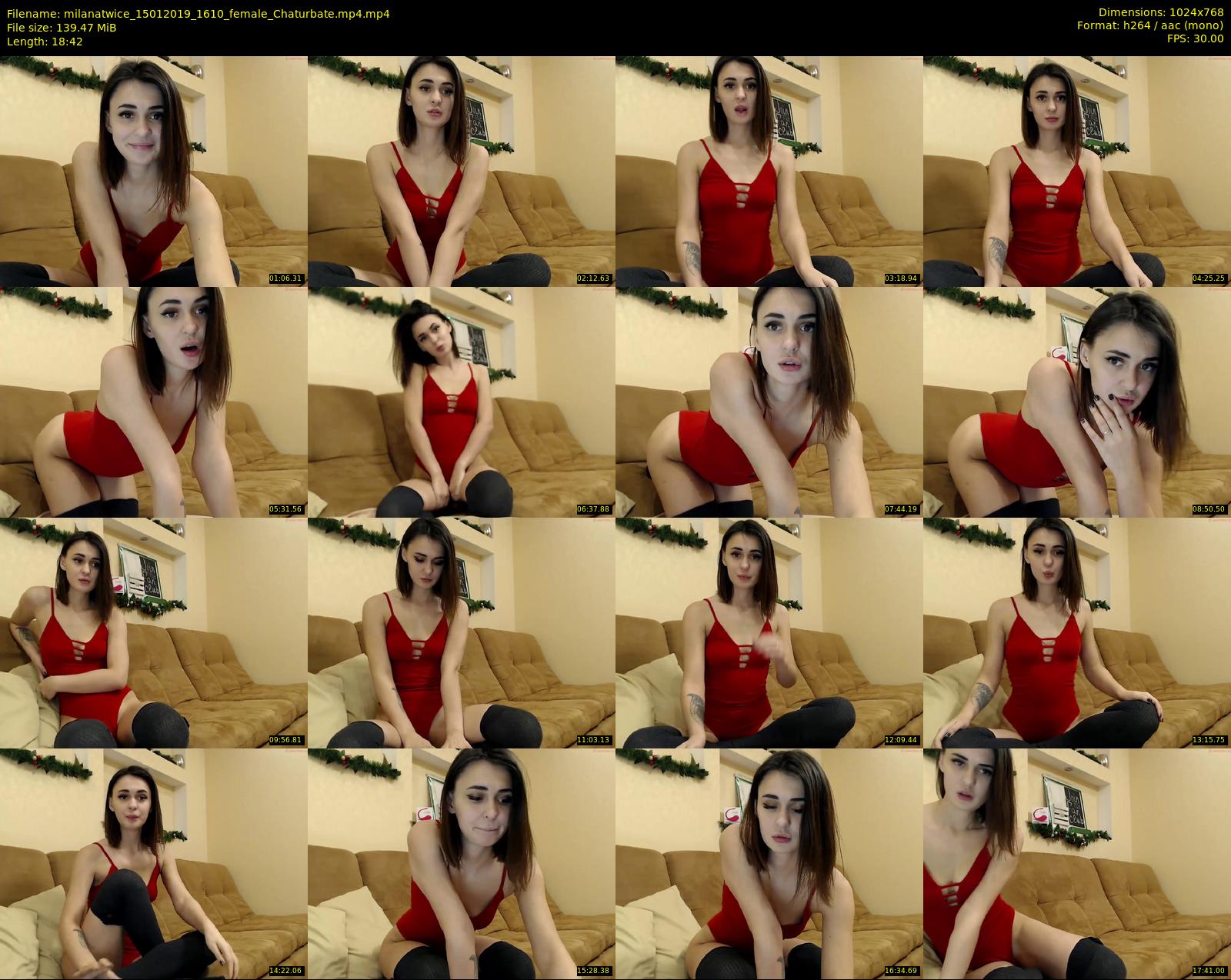 milanatwice — 19 minute Chaturbate female cam show recording, 720p, Jan 15, 2019