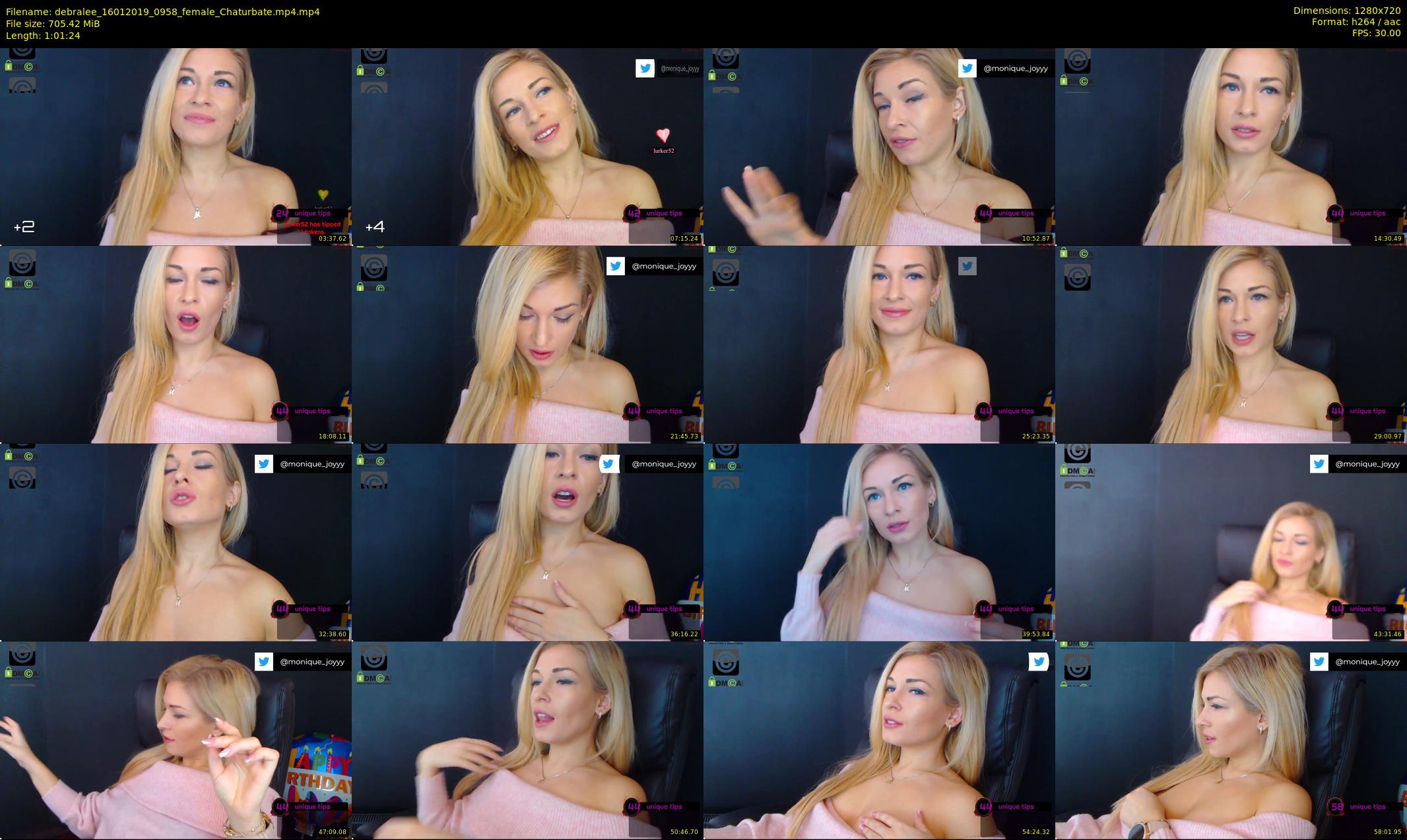debralee — 62 minute Chaturbate female cam show recording, 720p, Jan 16, 2019