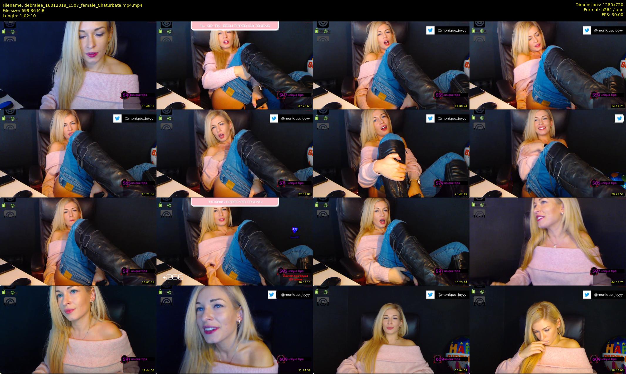 debralee — 63 minute Chaturbate female cam show recording, 720p, Jan 16, 2019
