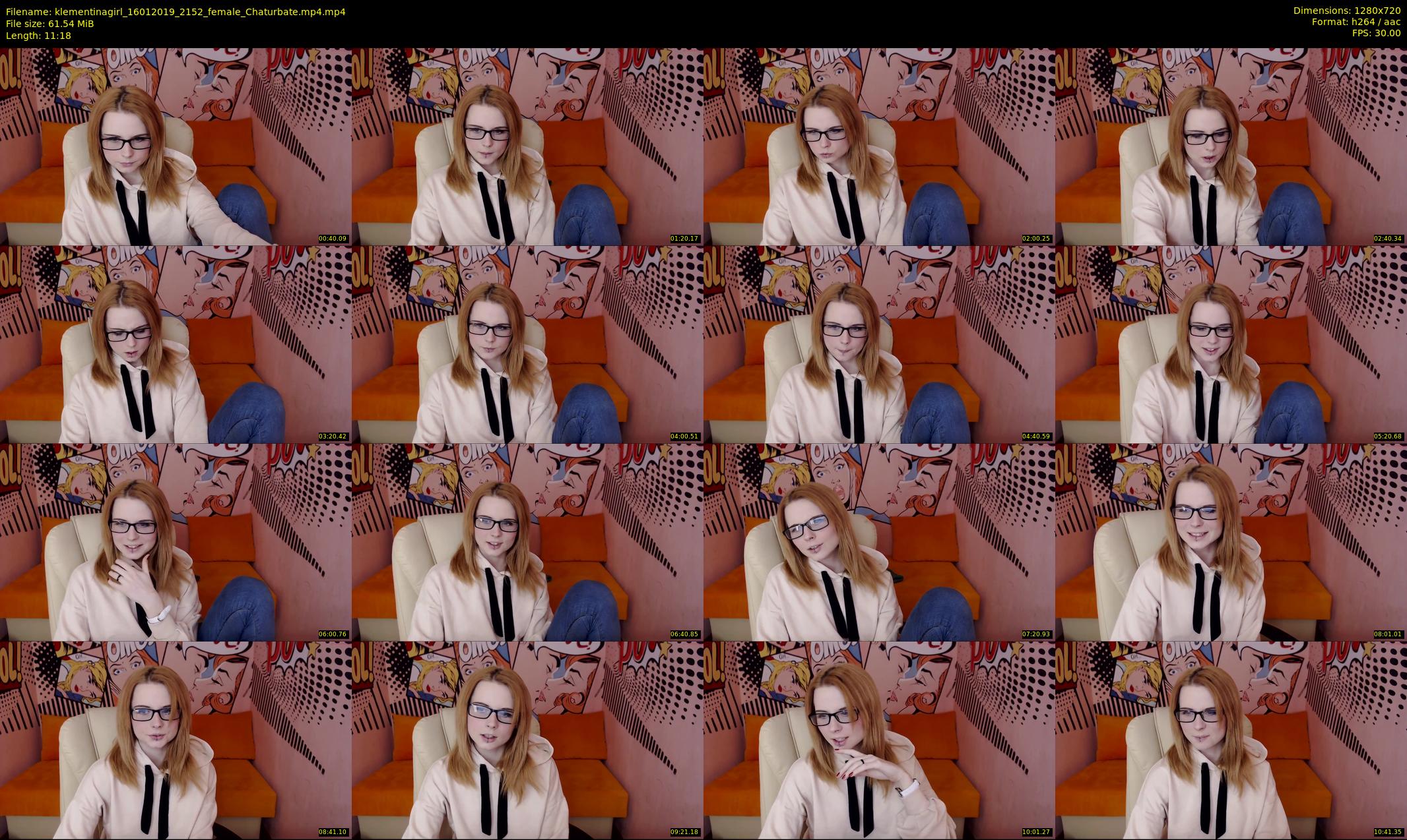 klementinagirl — 12 minute Chaturbate female cam show recording, 720p, Jan 16, 2019