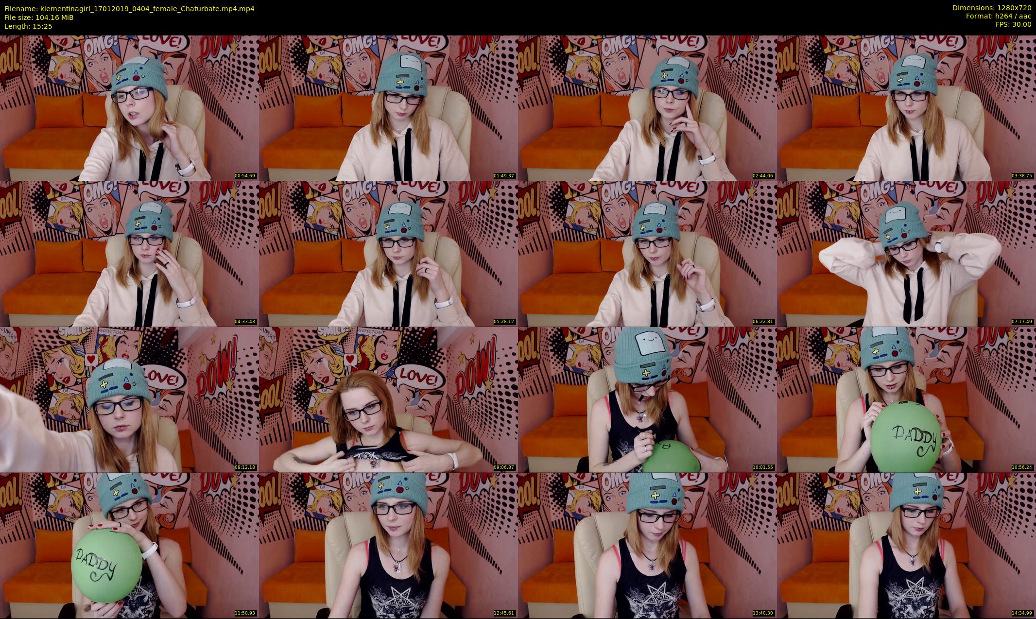klementinagirl — 16 minute Chaturbate female cam show recording, 720p, Jan 17, 2019