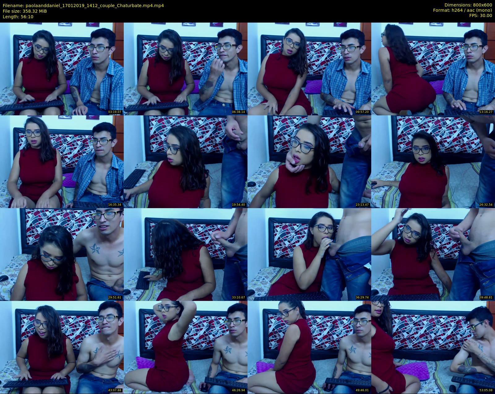 paolaanddaniel — 57 minute Chaturbate couple cam show recording, 480p, Jan 17, 2019