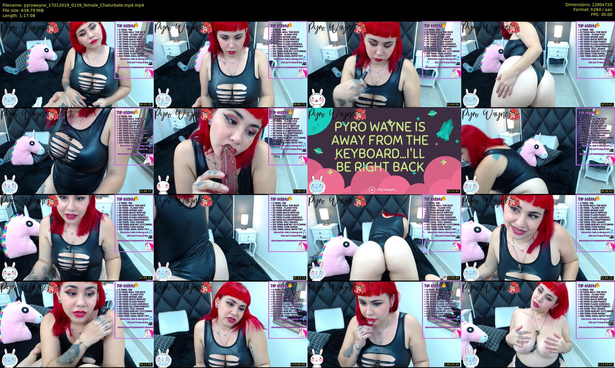 pyrowayne — 78 minute Chaturbate female cam show recording, 720p, Jan 17, 2019