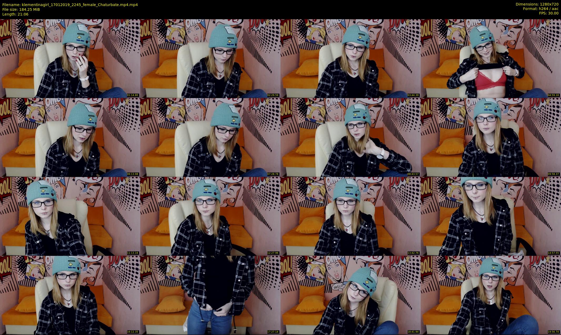 klementinagirl — 22 minute Chaturbate female cam show recording, 720p, Jan 17, 2019