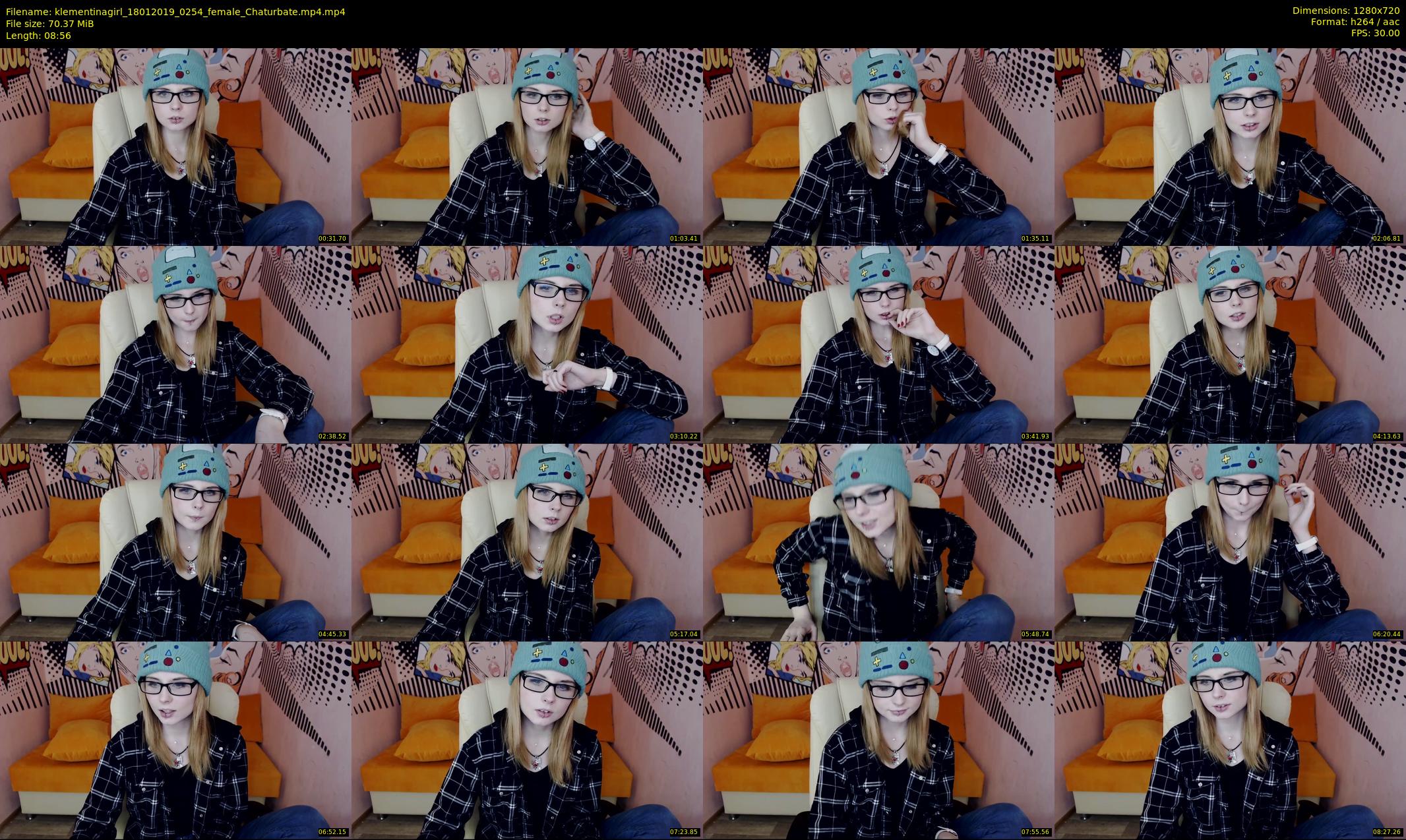 klementinagirl — 9 minute Chaturbate female cam show recording, 720p, Jan 18, 2019