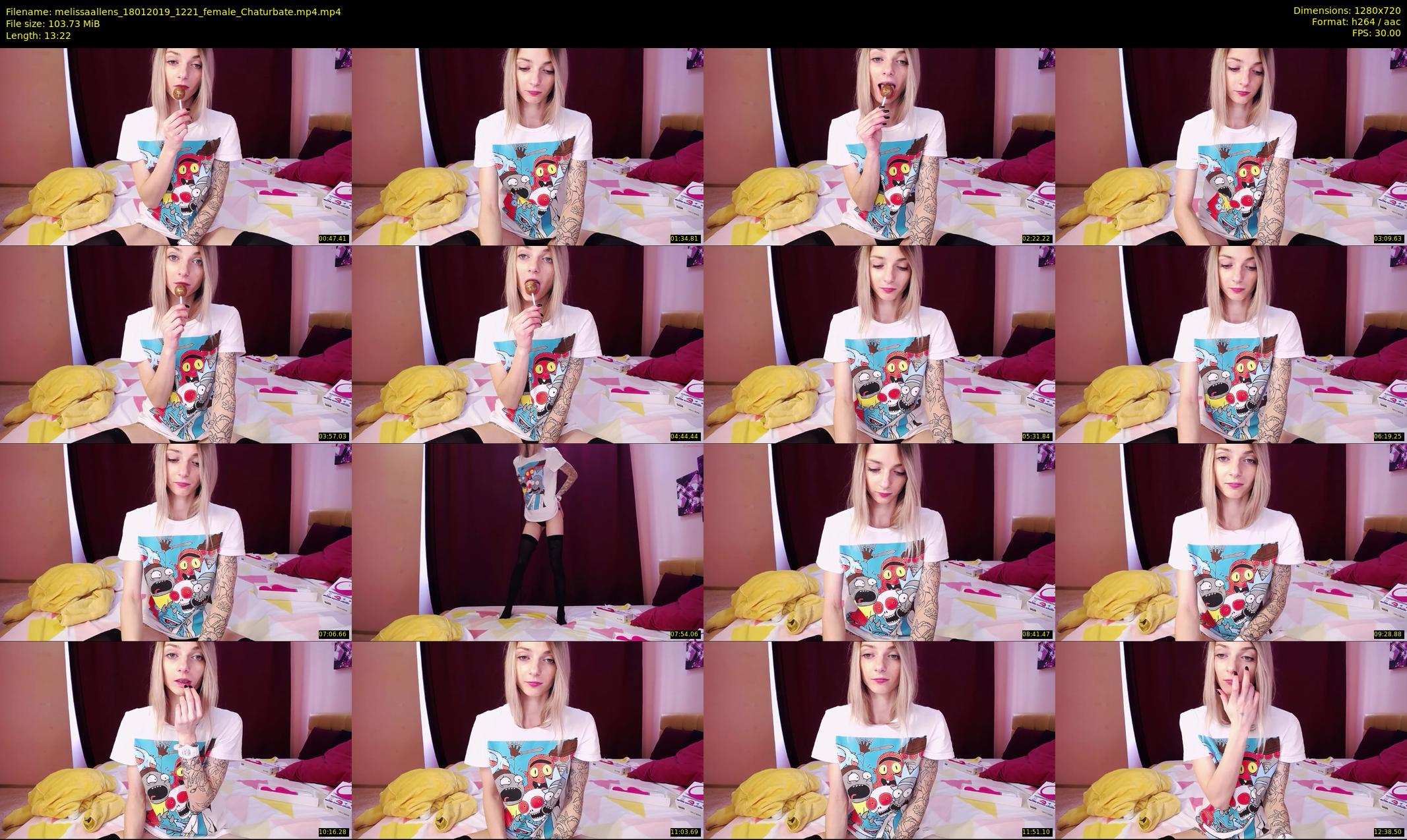 melissaallens — 14 minute Chaturbate female cam show recording, 720p, Jan 18, 2019